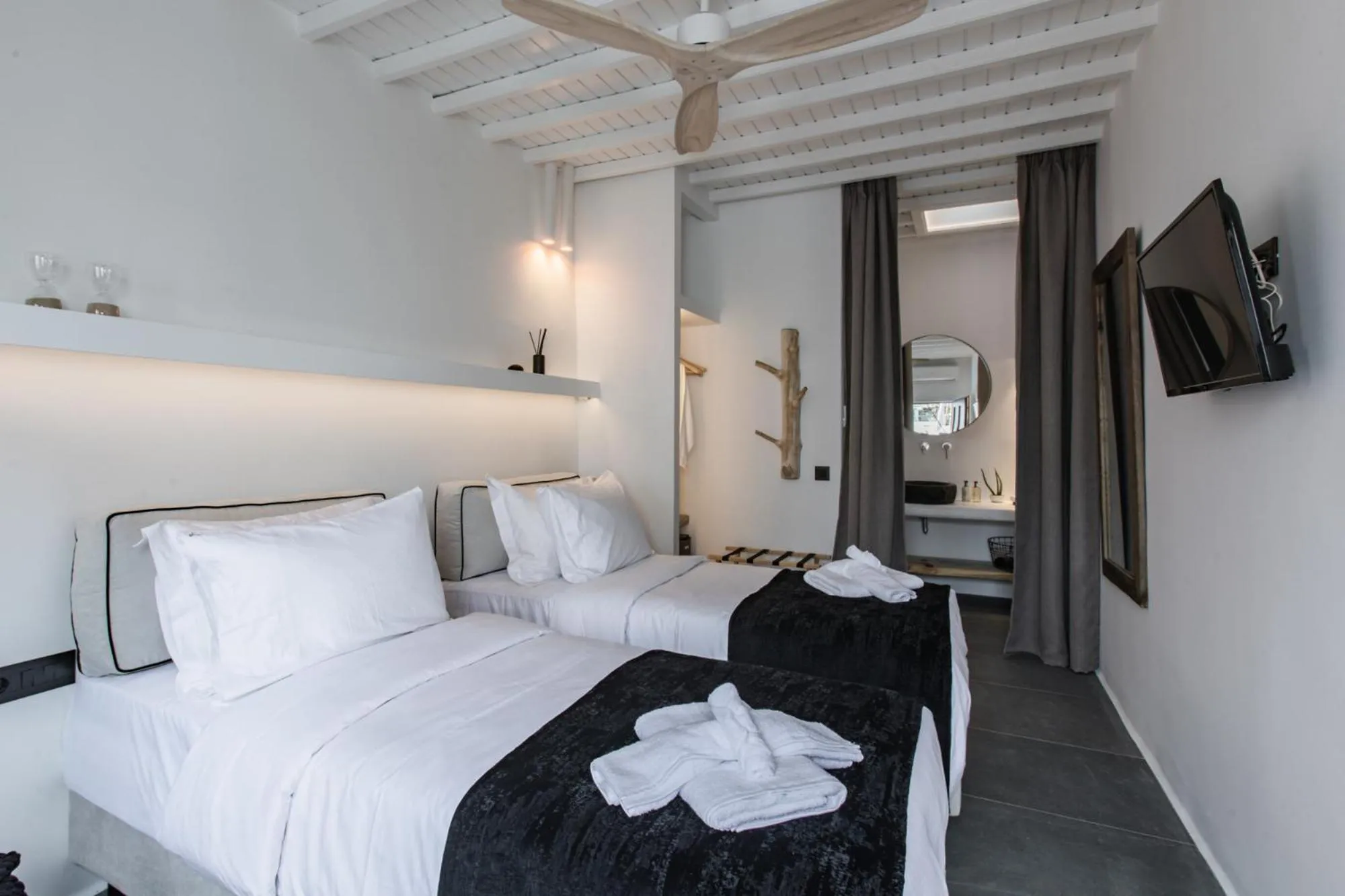 Bed in She Mykonos - Luxury Apartments