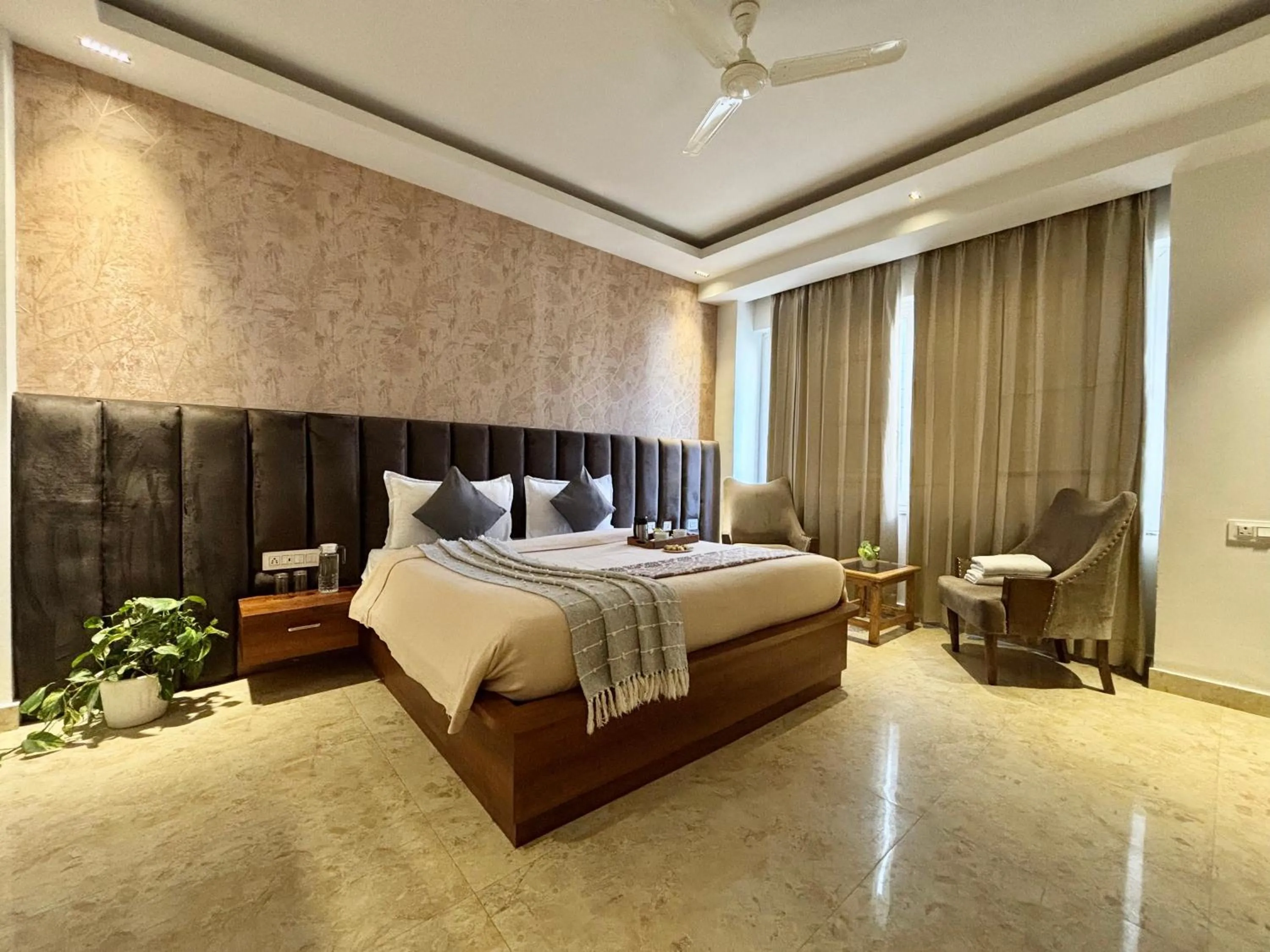 Photo of the whole room, Bed in Vyom Boutique Hotel Rishikesh