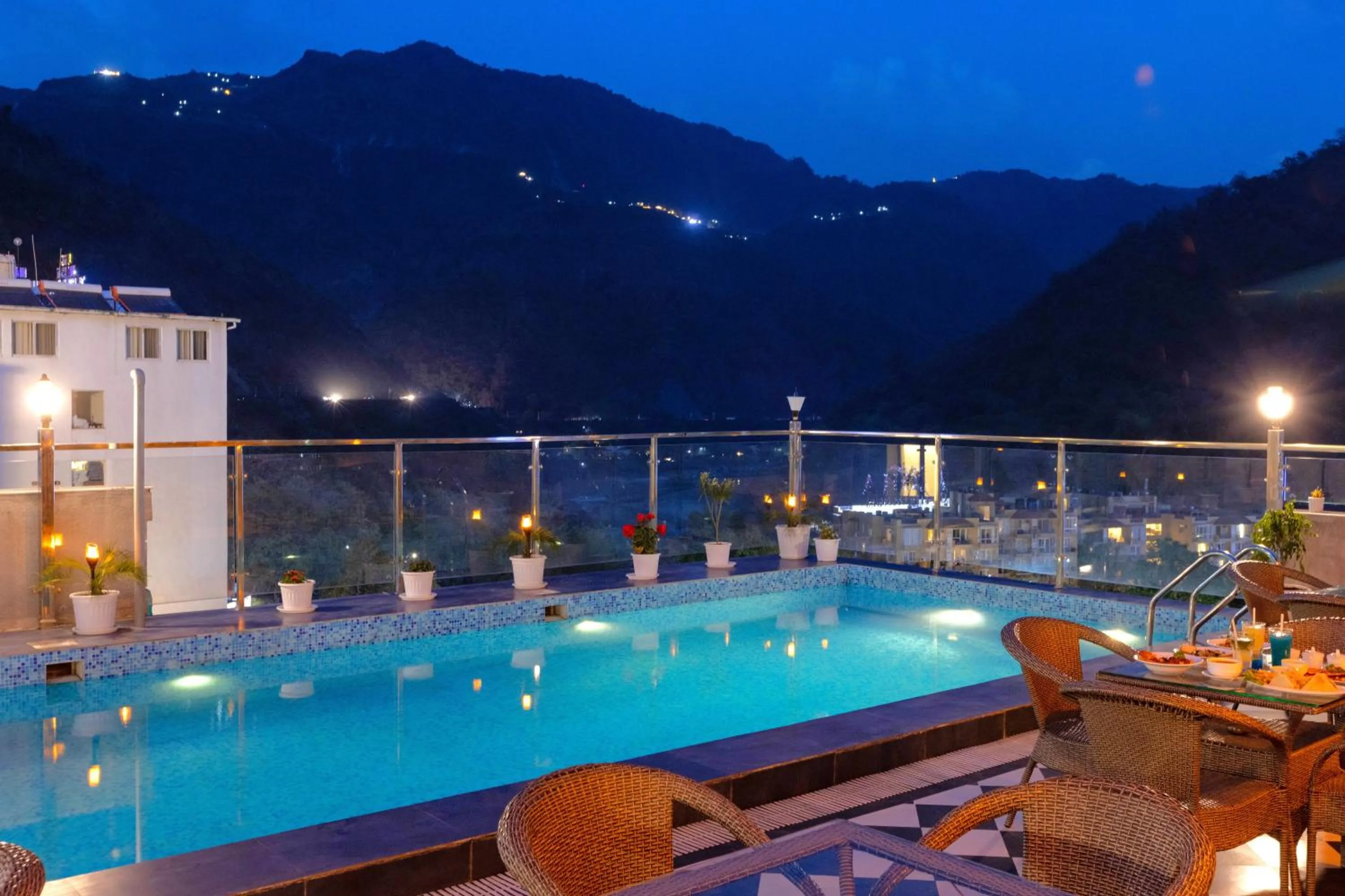 Pool view in Vyom Boutique Hotel Rishikesh