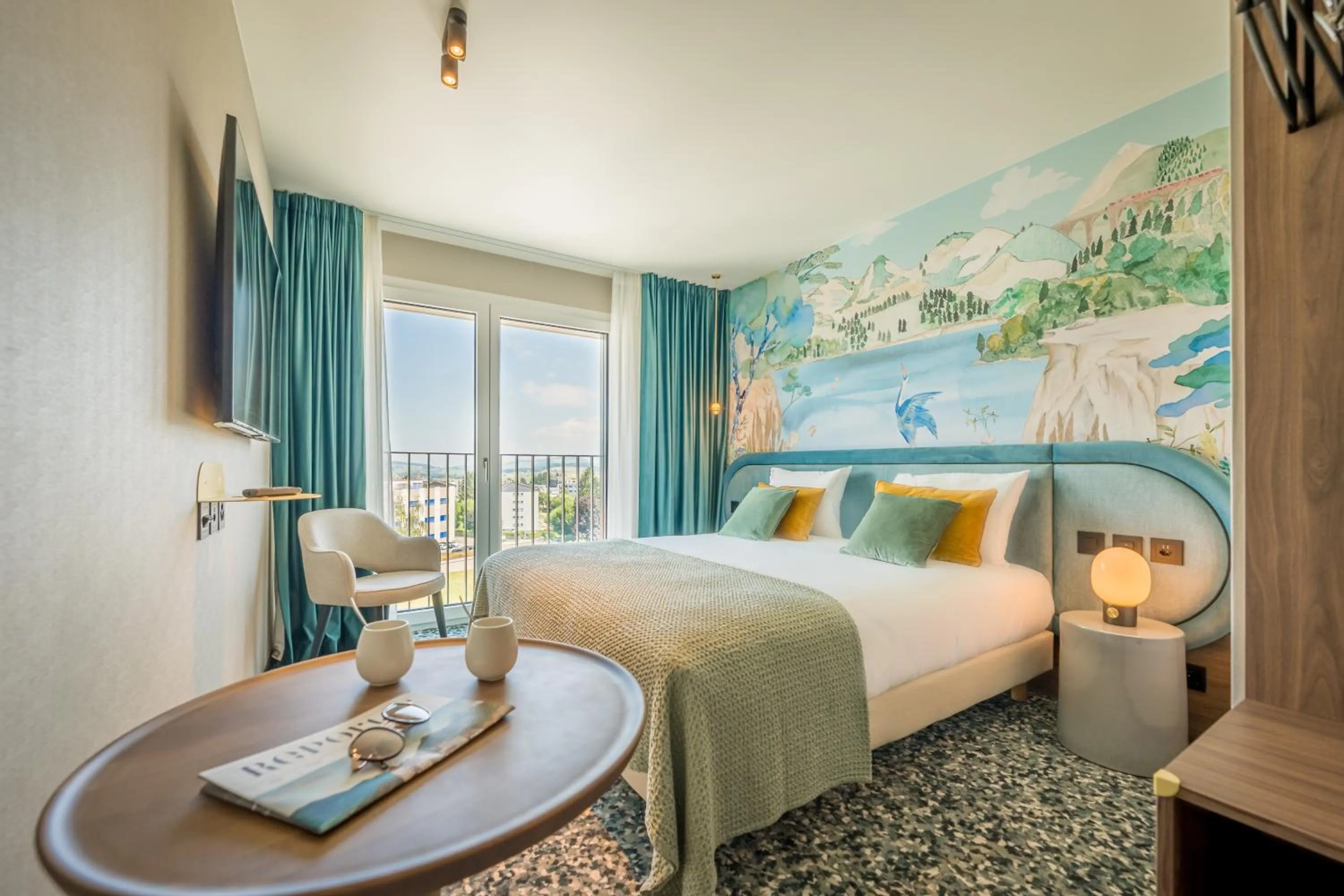 Photo of the whole room, Bed in Hotel D Bulle - La Gruyère