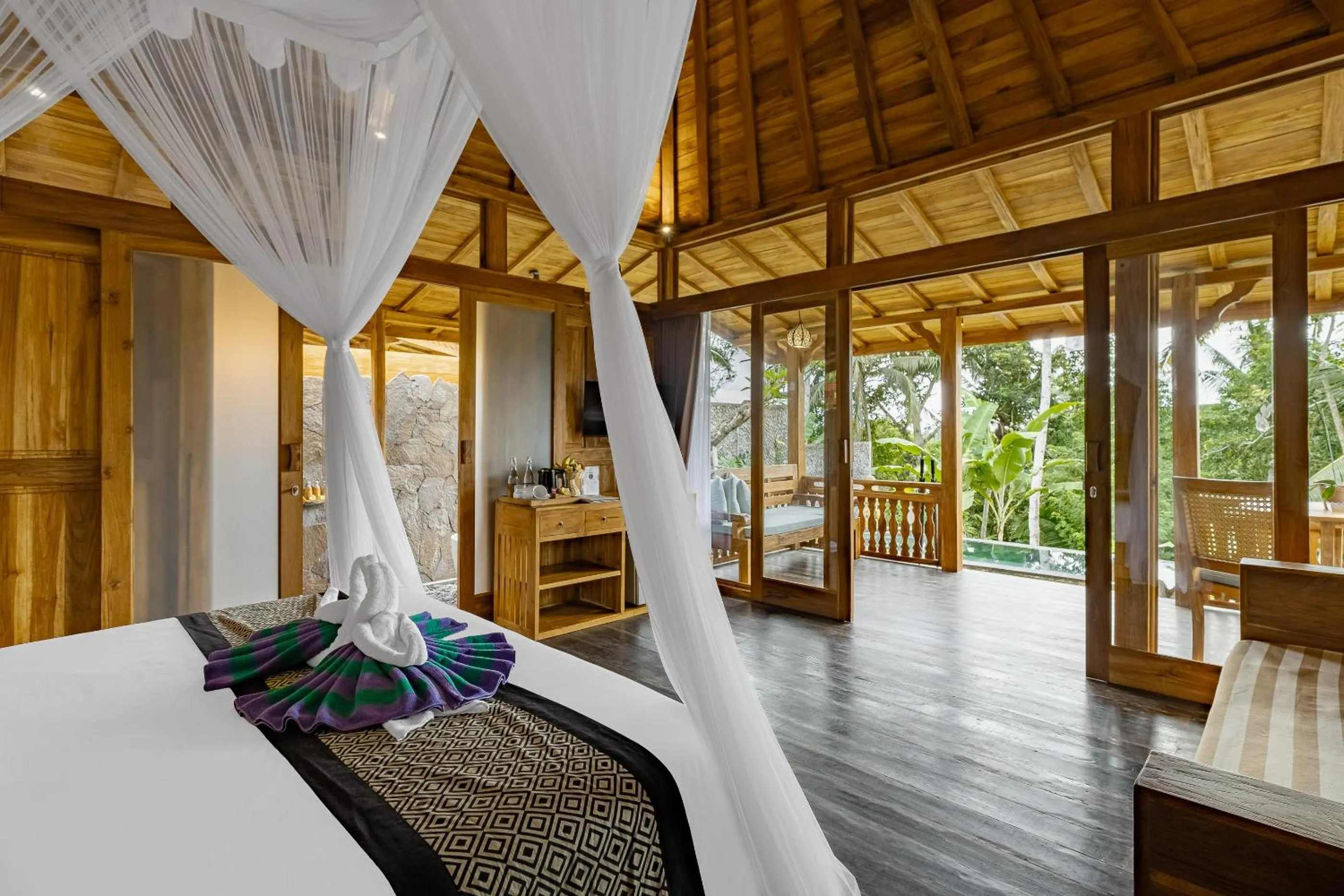 Bed in Anandari Ubud Villa