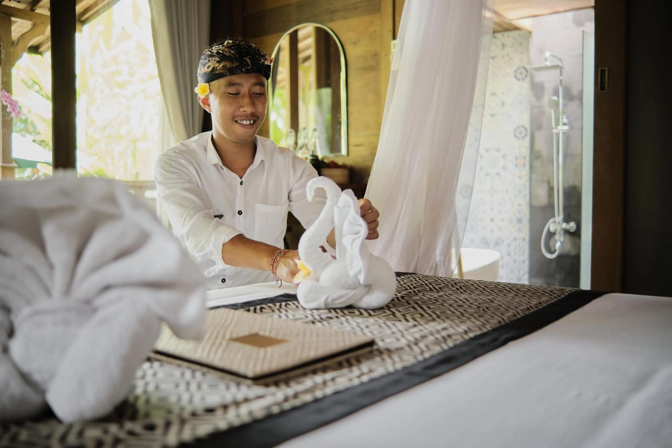 Bed in Anandari Ubud Villa
