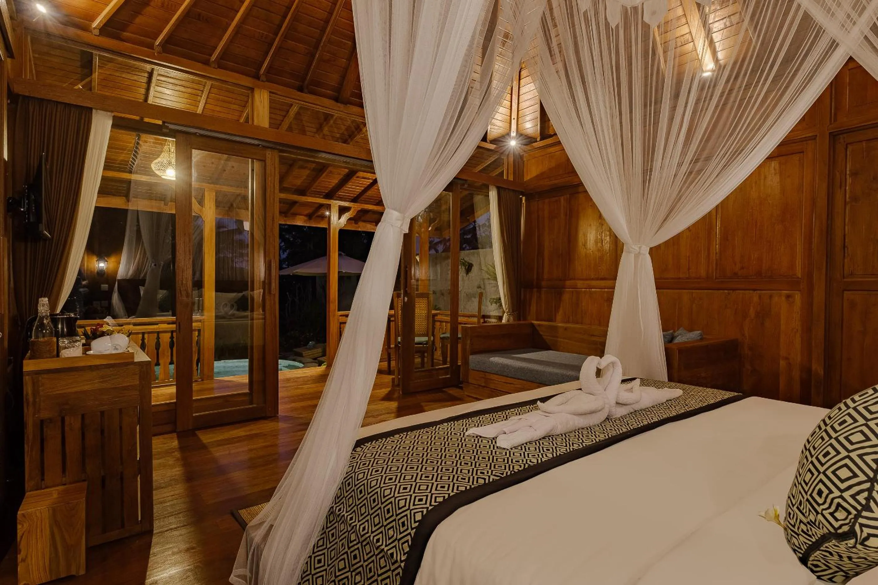 Bed in Anandari Ubud Villa