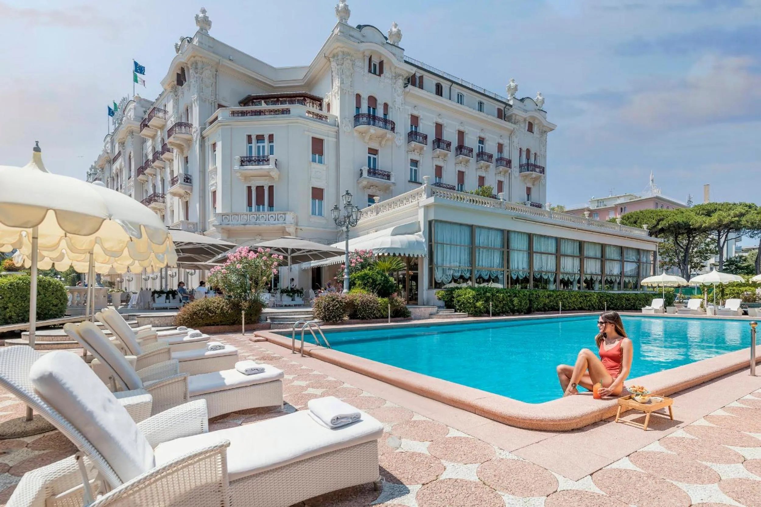 Pool view in Grand Hotel Rimini