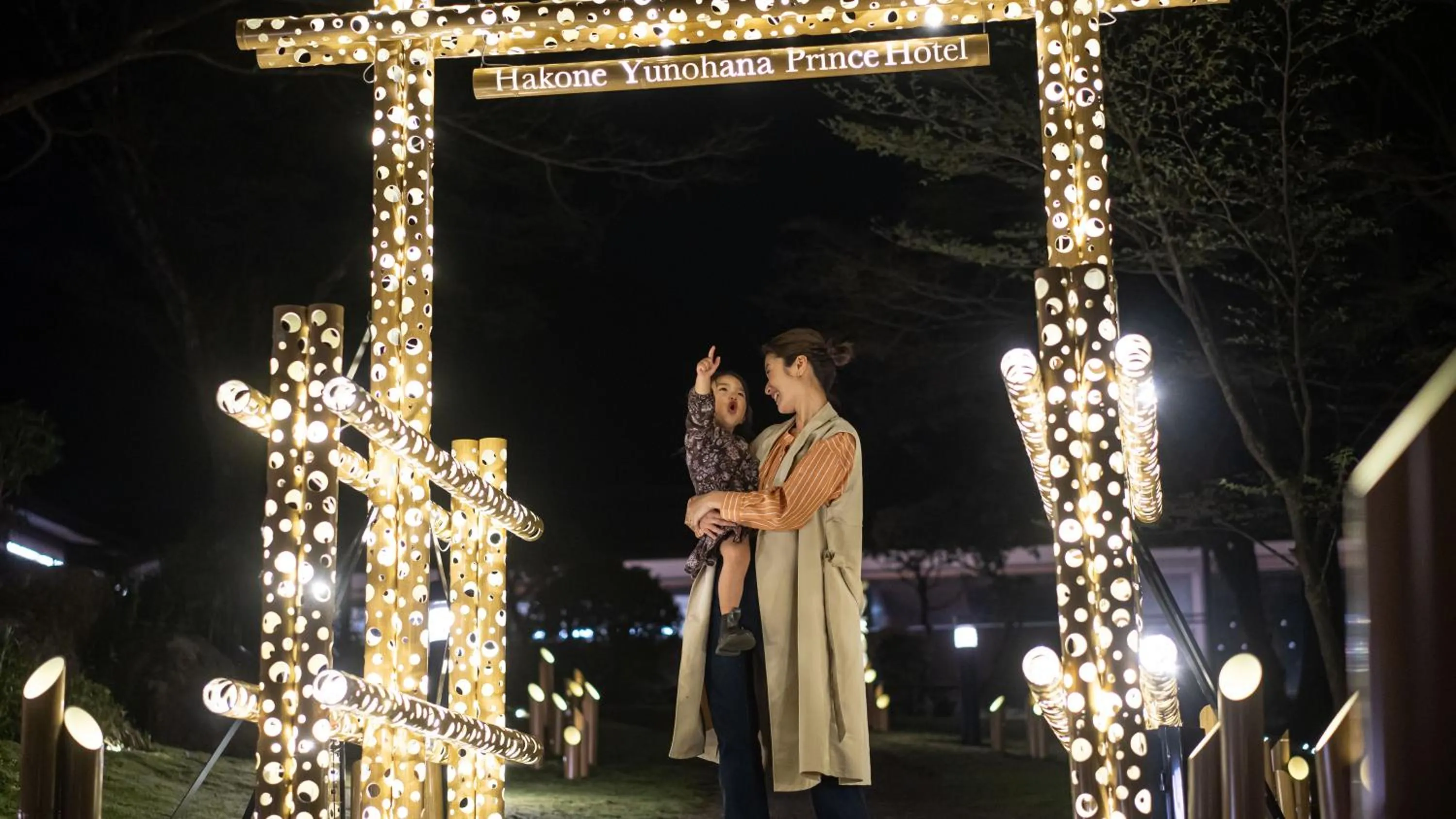 Inner courtyard view in Hakone Yunohana Prince Hotel