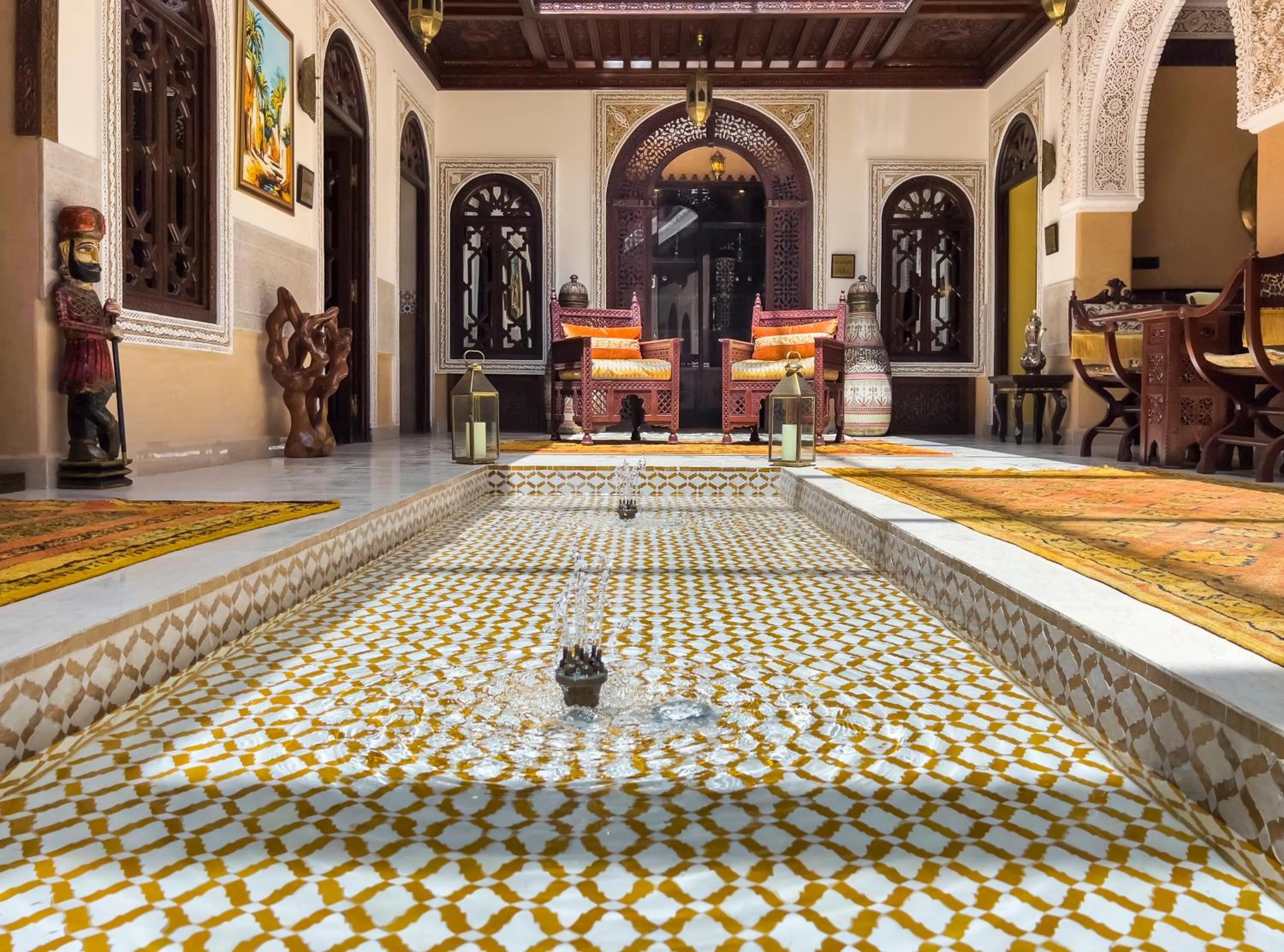 Inner courtyard view in Perlekech Riad & Spa