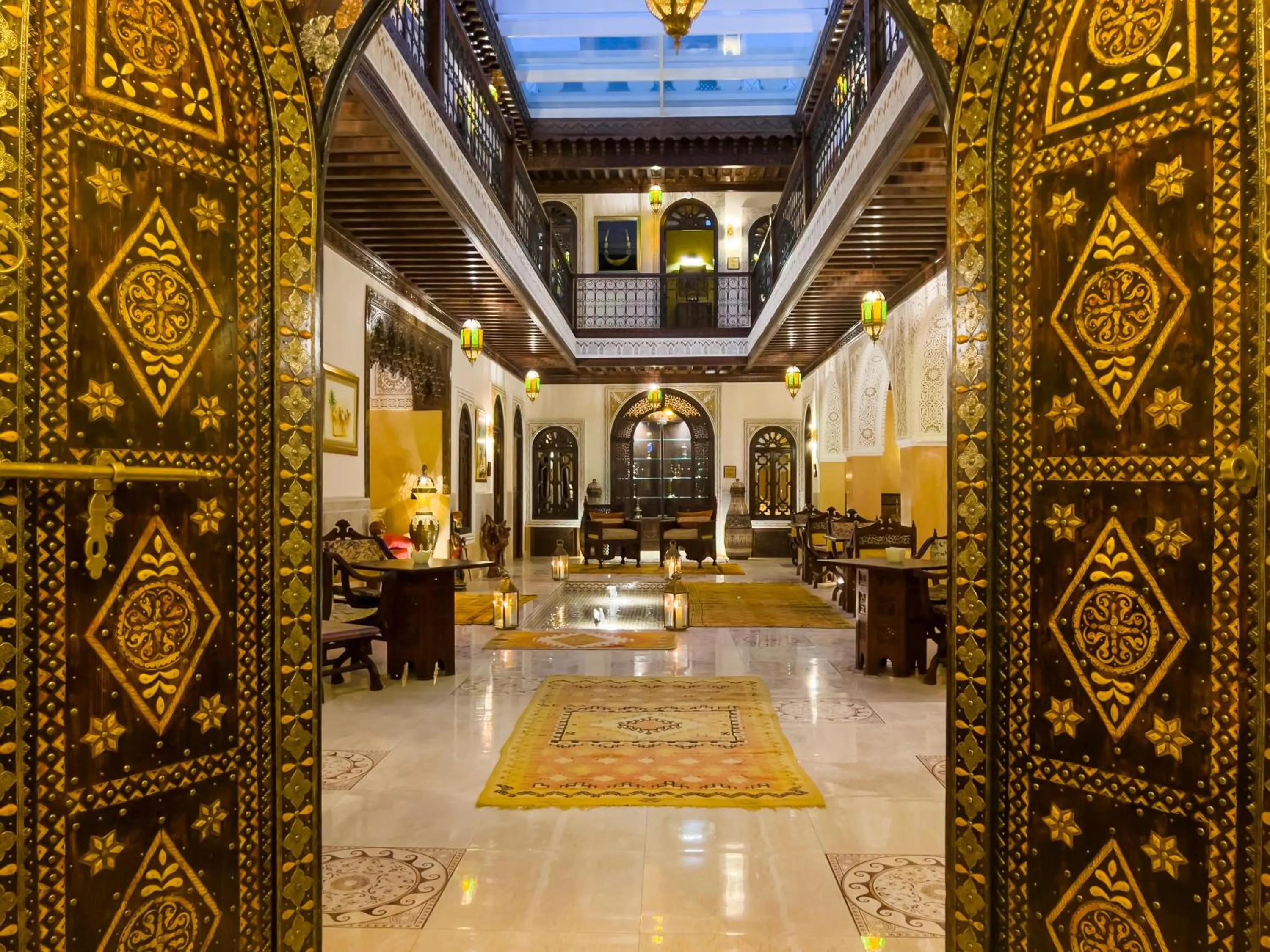 Inner courtyard view in Perlekech Riad & Spa