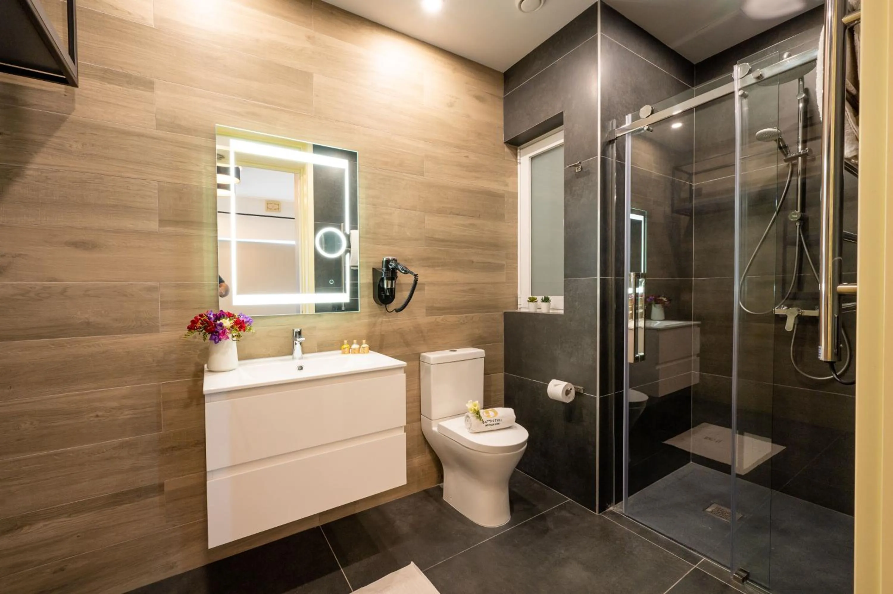 Shower in Battistini Boutique Living and Spa, Victoria, Gozo