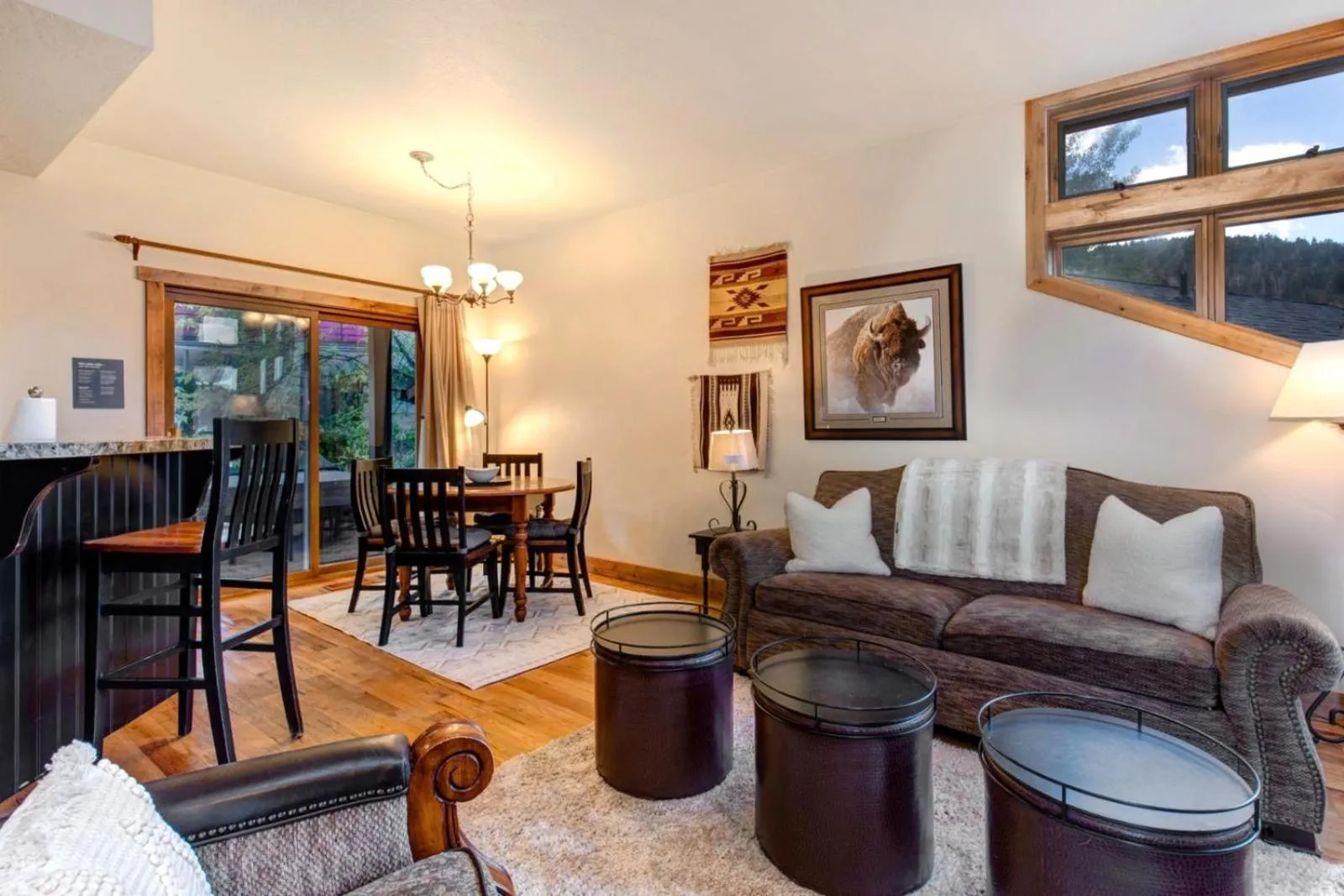 Living room in KBM Resorts FREE CAR Walk to Main St Private Hot Tub POA-504B