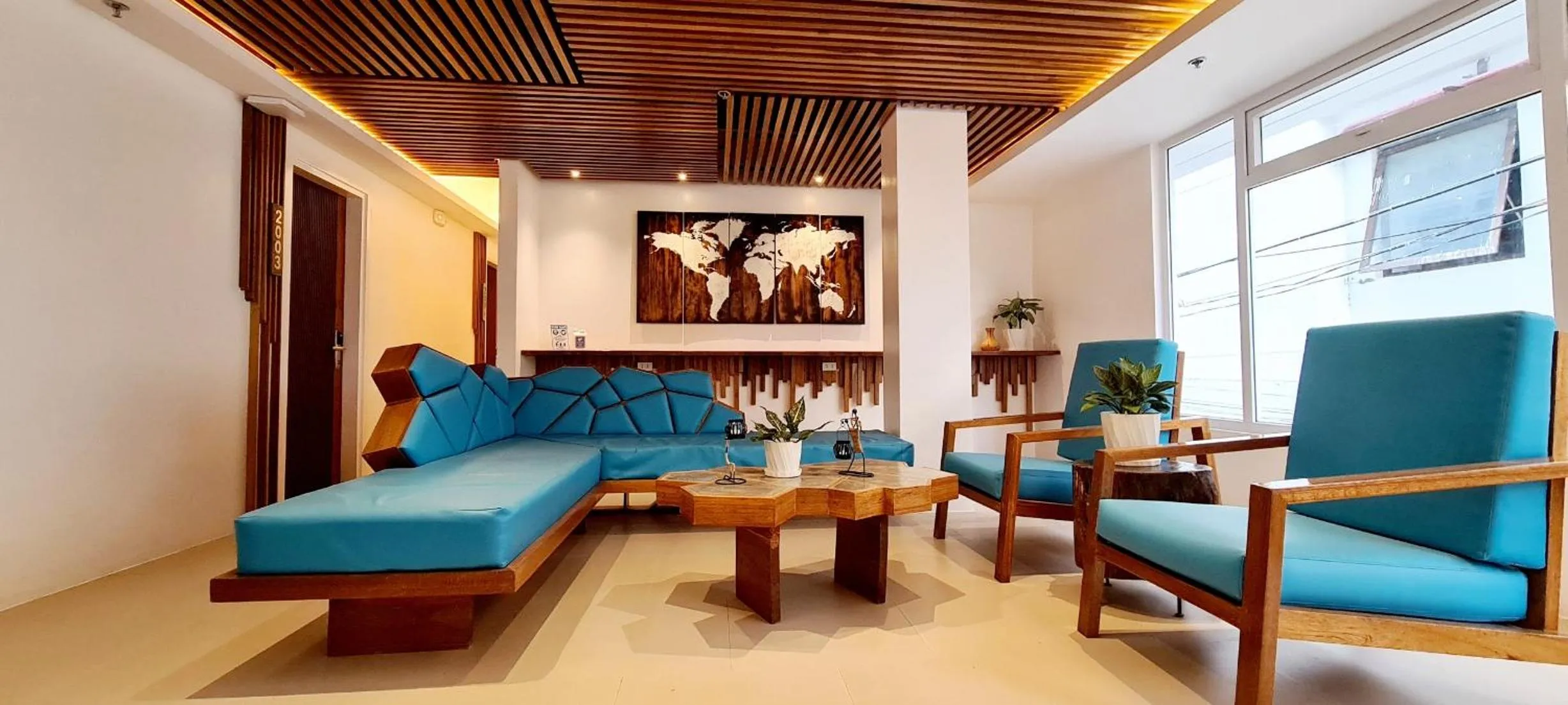 Seating area in The Paragon Boracay Suites