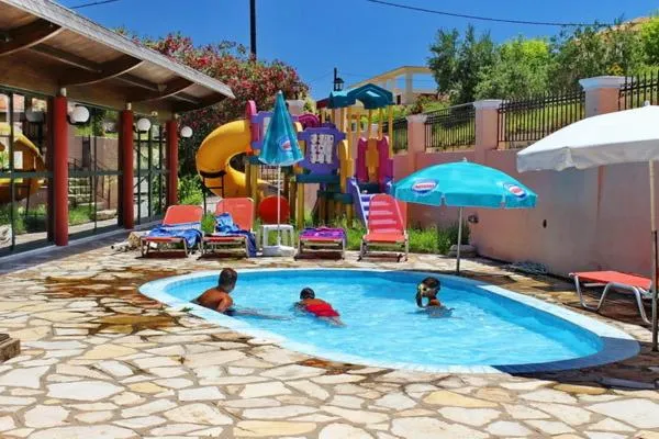 Children play ground in Mediterranean Blue