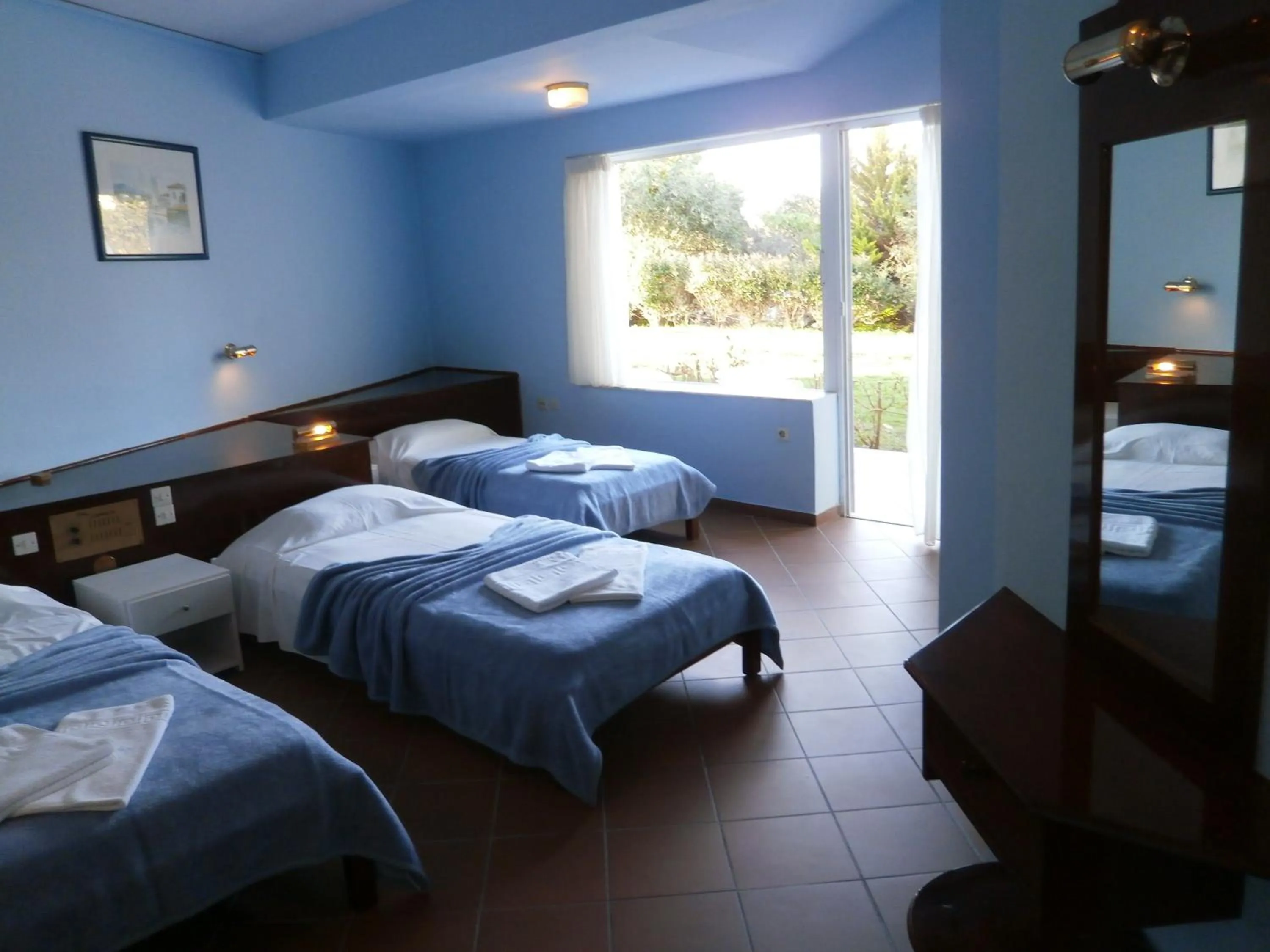 Bedroom, Bed in Mediterranean Blue