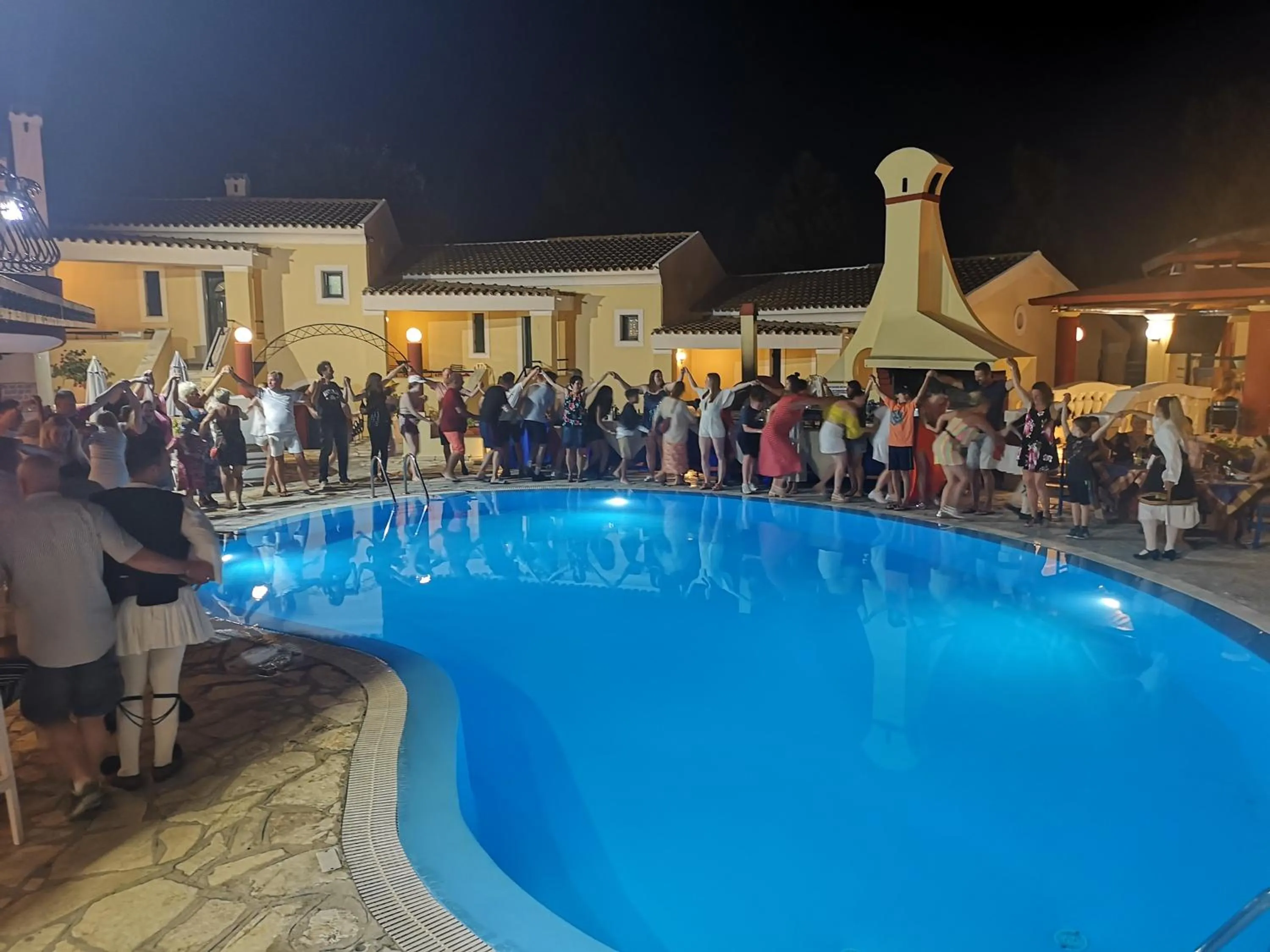 group of guests in Mediterranean Blue