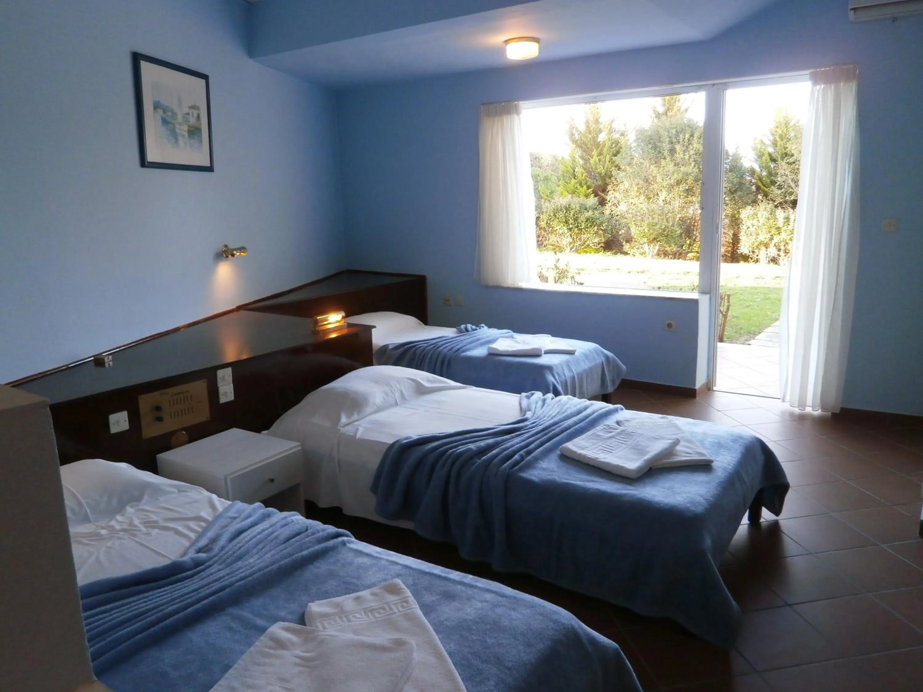 Bedroom, Bed in Mediterranean Blue