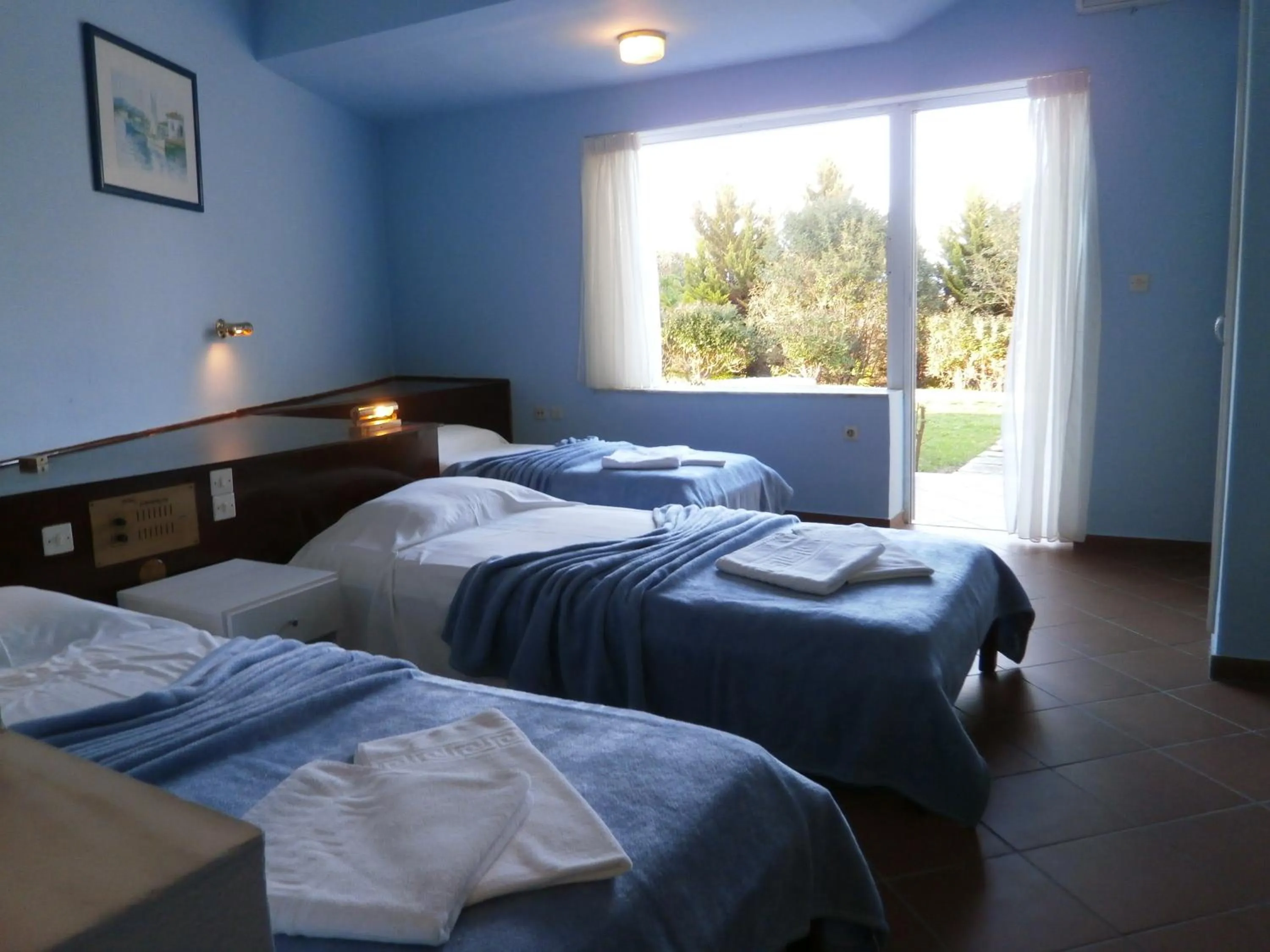 Bedroom, Bed in Mediterranean Blue