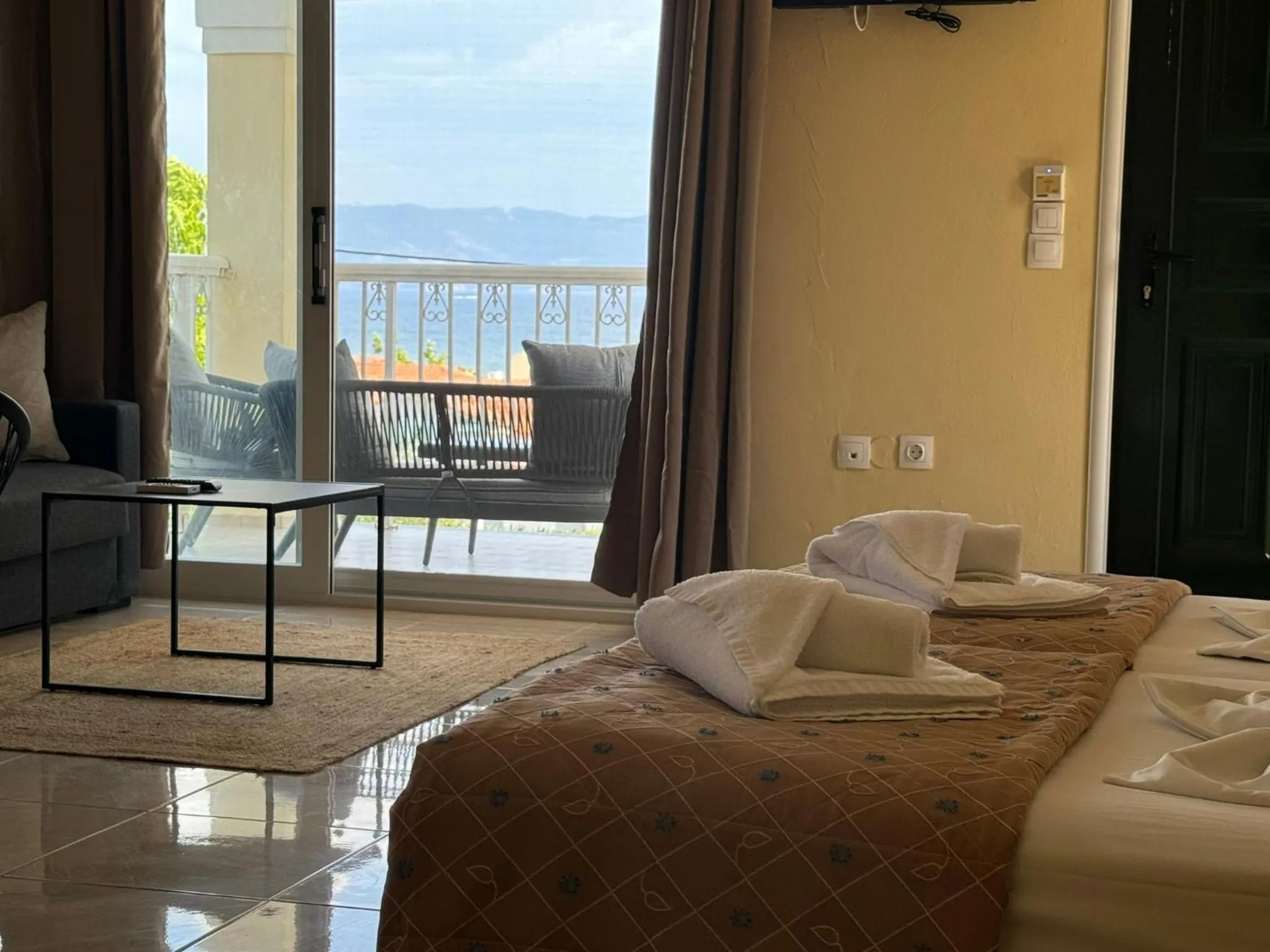 Bedroom, Bed in Mediterranean Blue