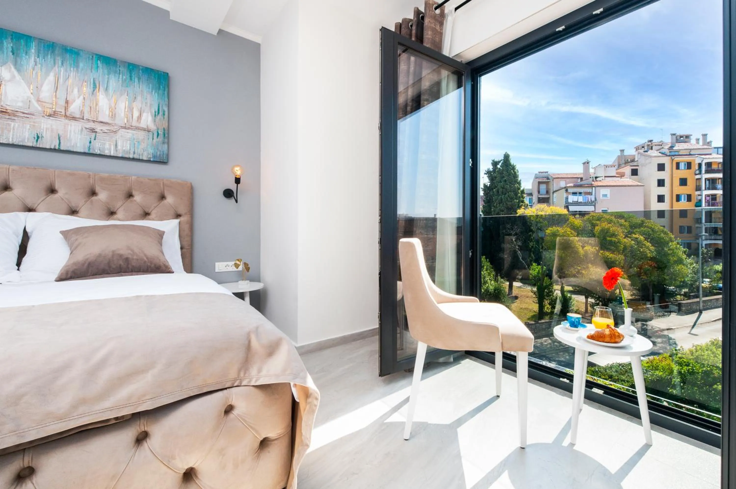 Balcony/Terrace, Bed in Boutique Residence Arion