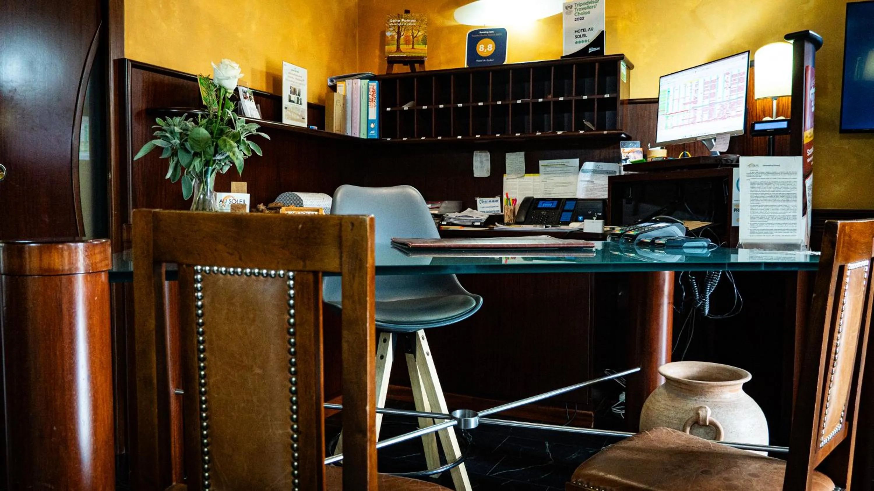 Lobby or reception in Hotel Au Soleil