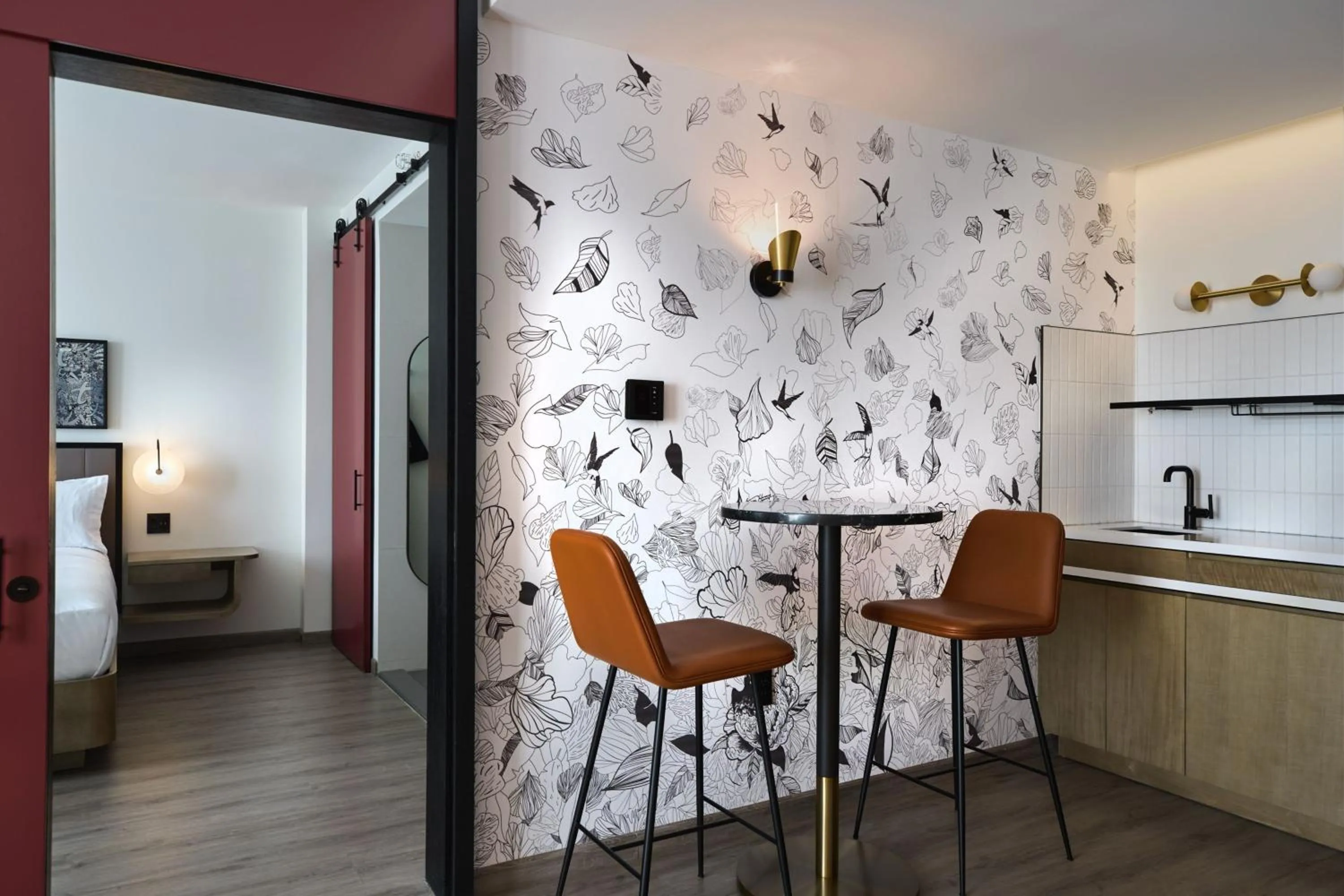 Kitchen or kitchenette in Renaissance New York Flushing Hotel at Tangram