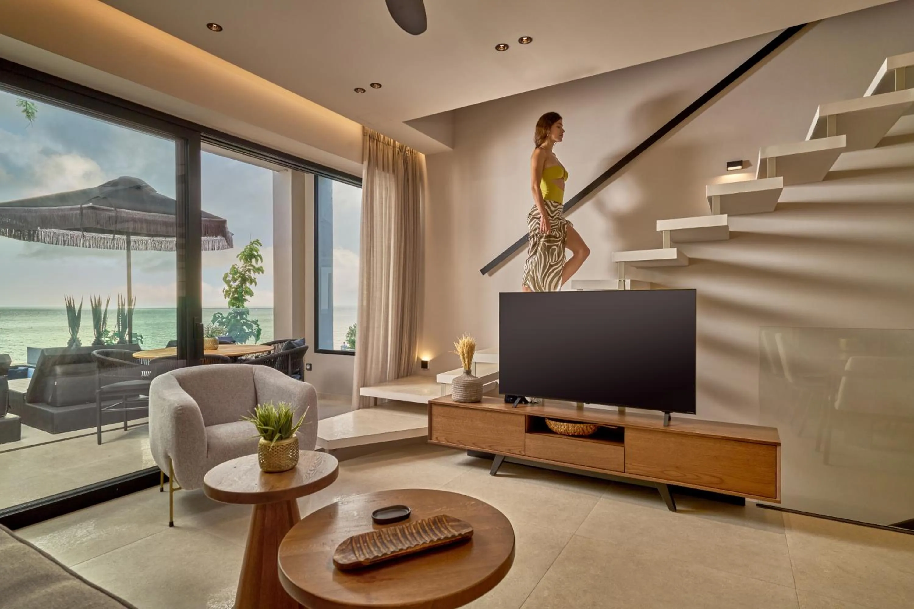 Living room in SEA ZANTE Luxury Beachfront Retreat