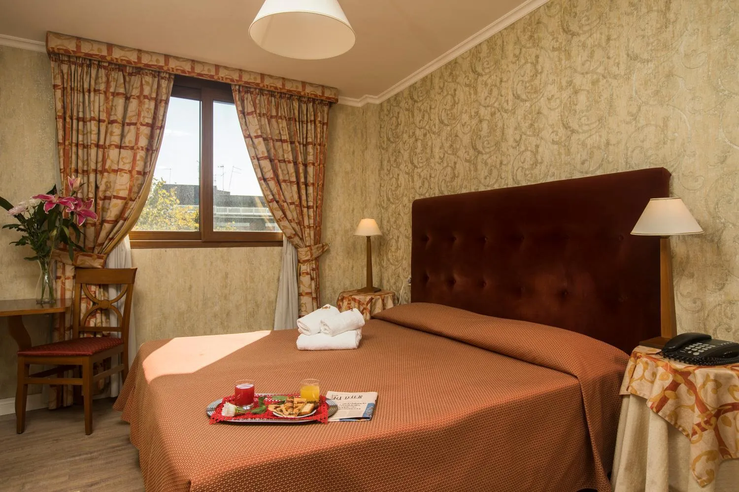 Bed in Hotel Villa Rosa