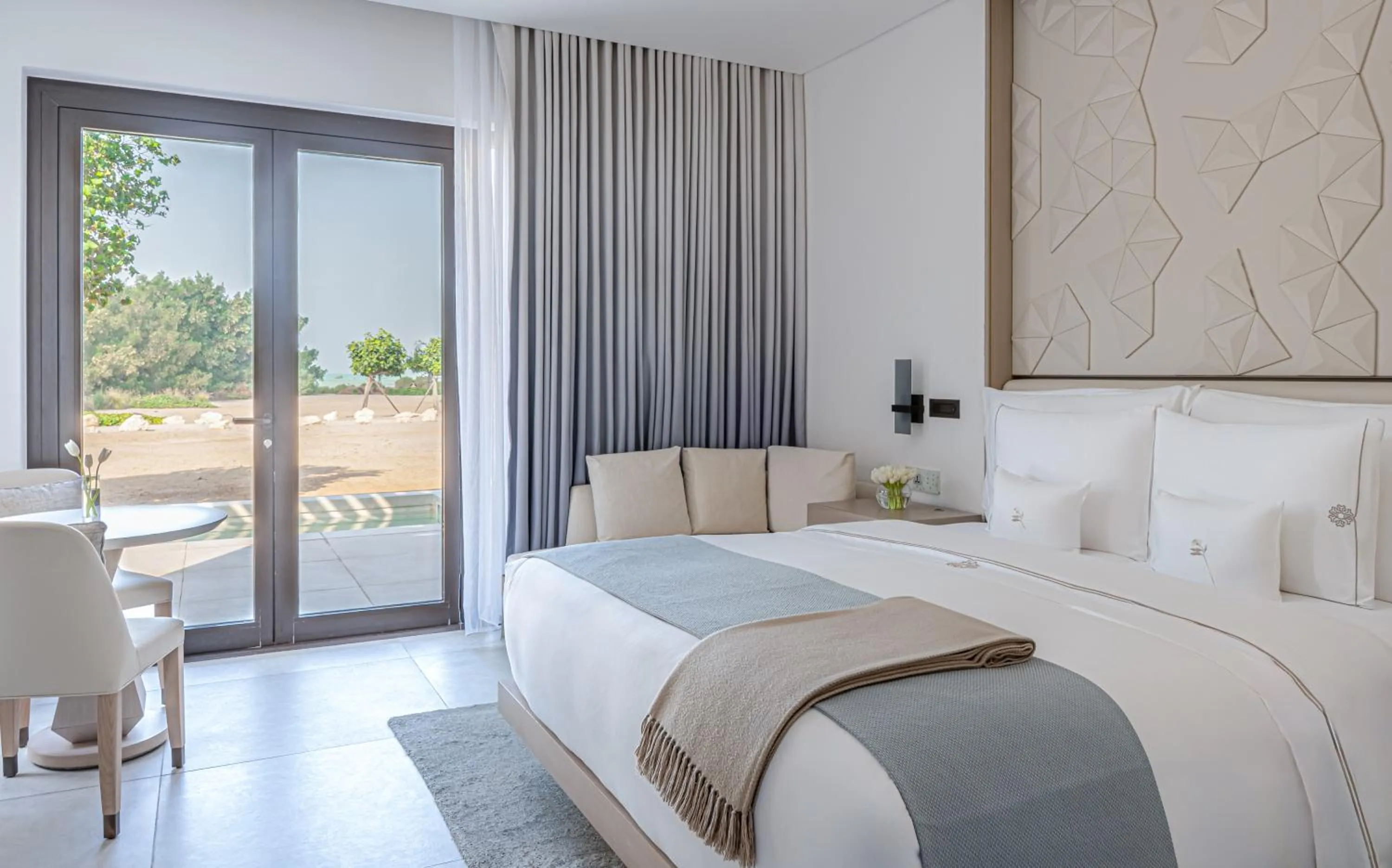 Patio, Bed in Zulal Wellness Resort by Chiva-Som