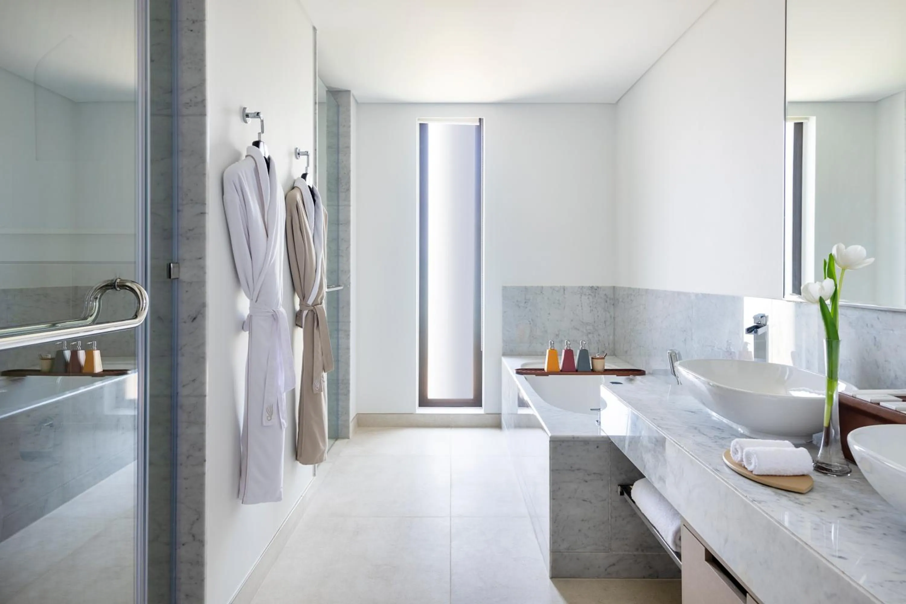Bathroom, Bed in Zulal Wellness Resort by Chiva-Som
