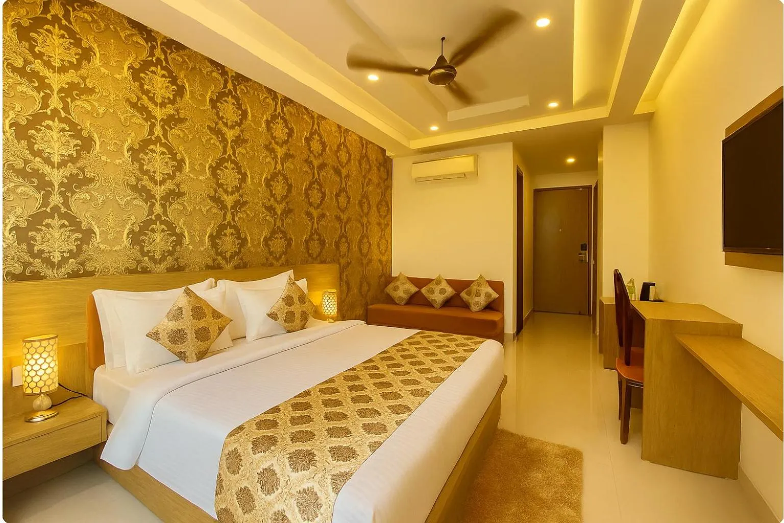 Bed in Arogyadham Wellness Retreat