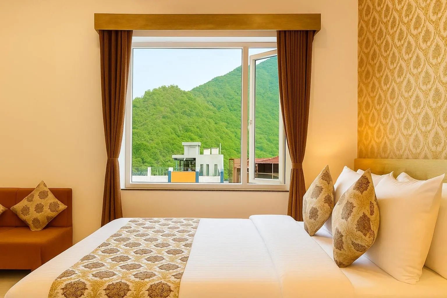 Bed in Arogyadham Wellness Retreat