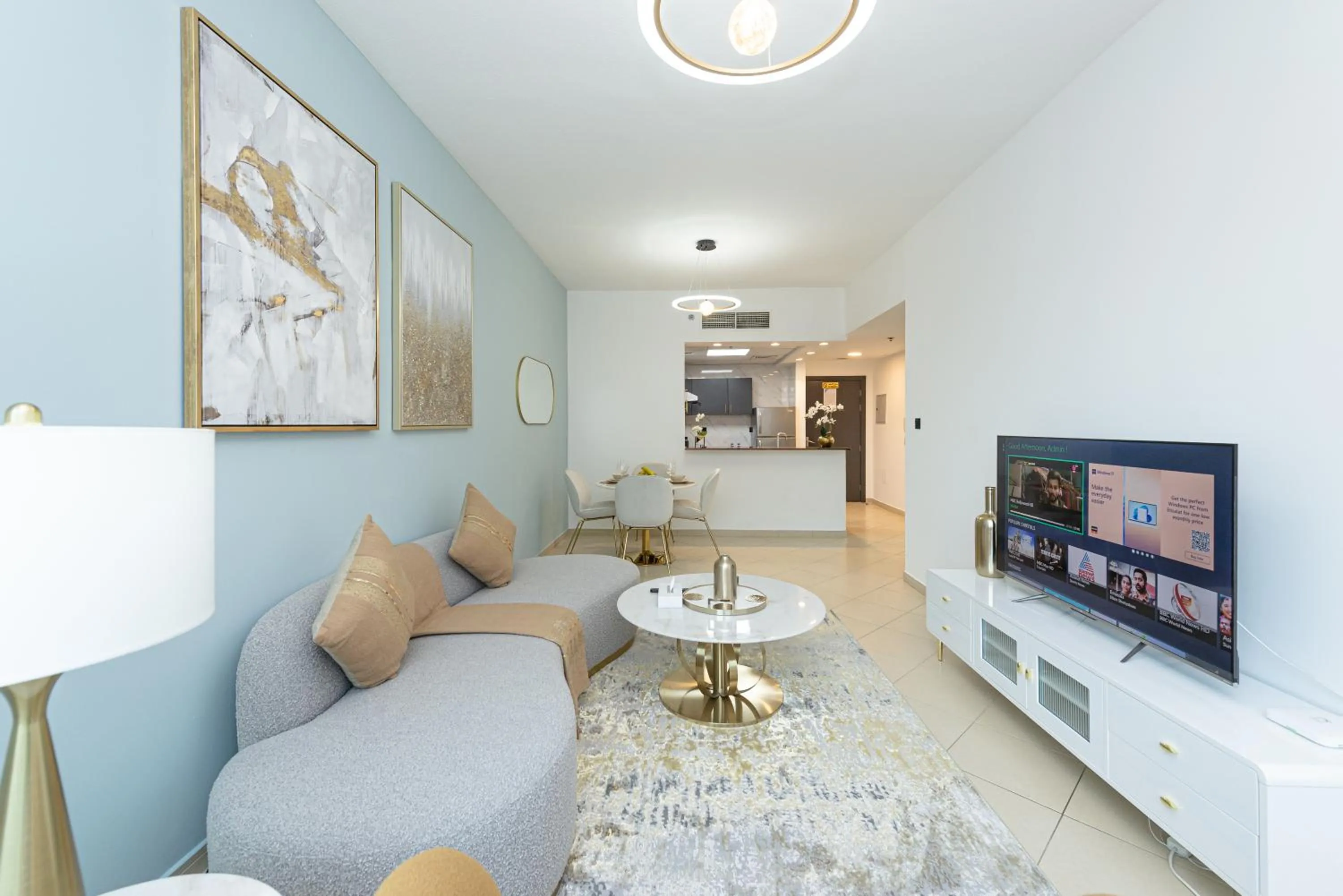 Living room in Marco Polo - Find your calm escape in Dubai Marina