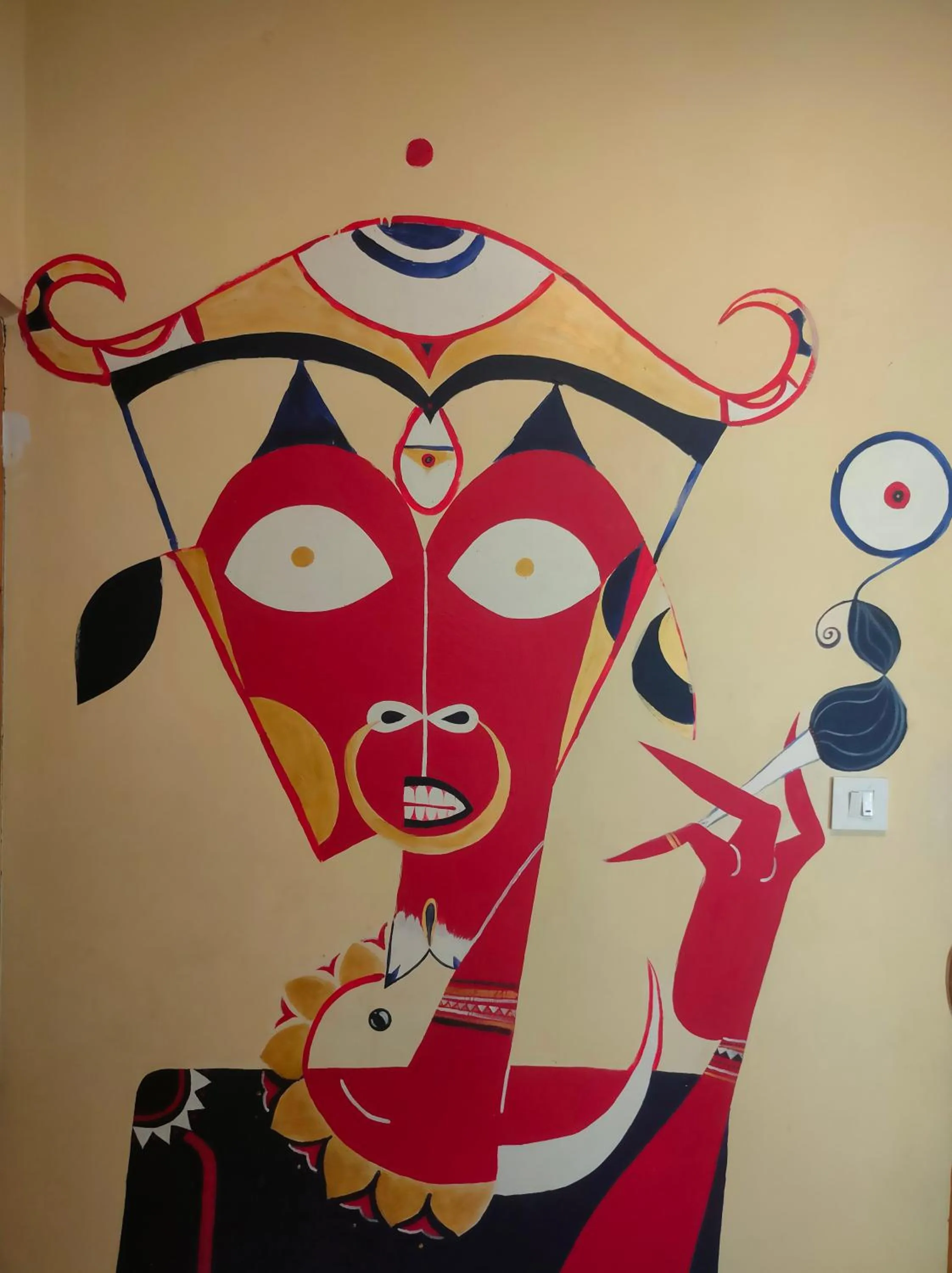 Lobby or reception in indian backpackers hostel