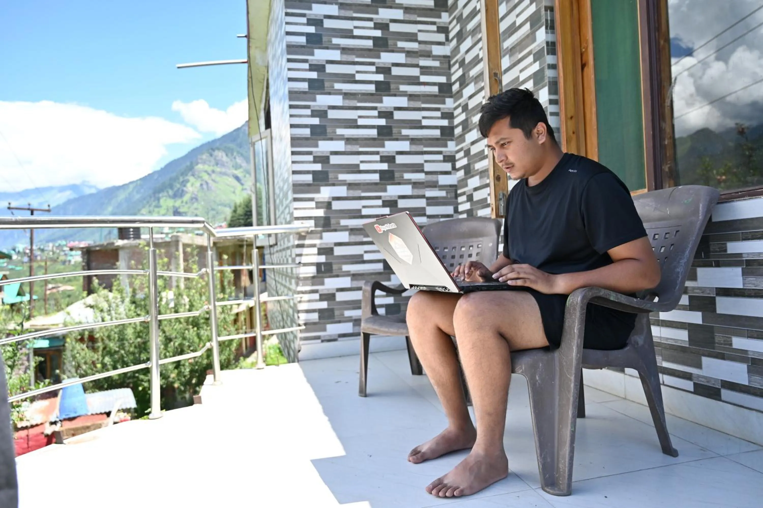 Balcony/Terrace in indian backpackers hostel