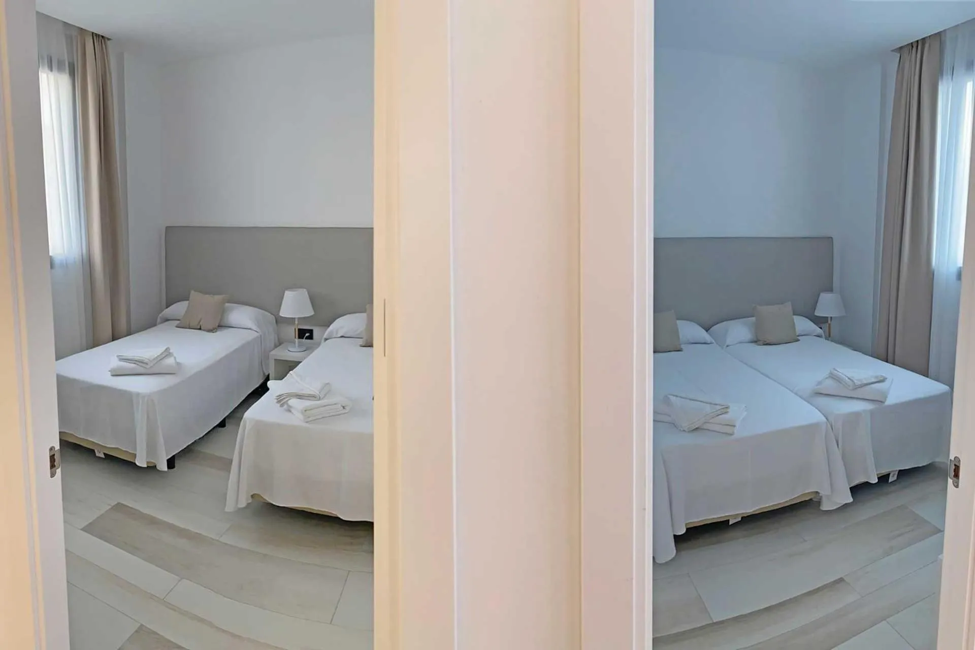 Bed in AZAHAR BEACH Red Apartments & Spa