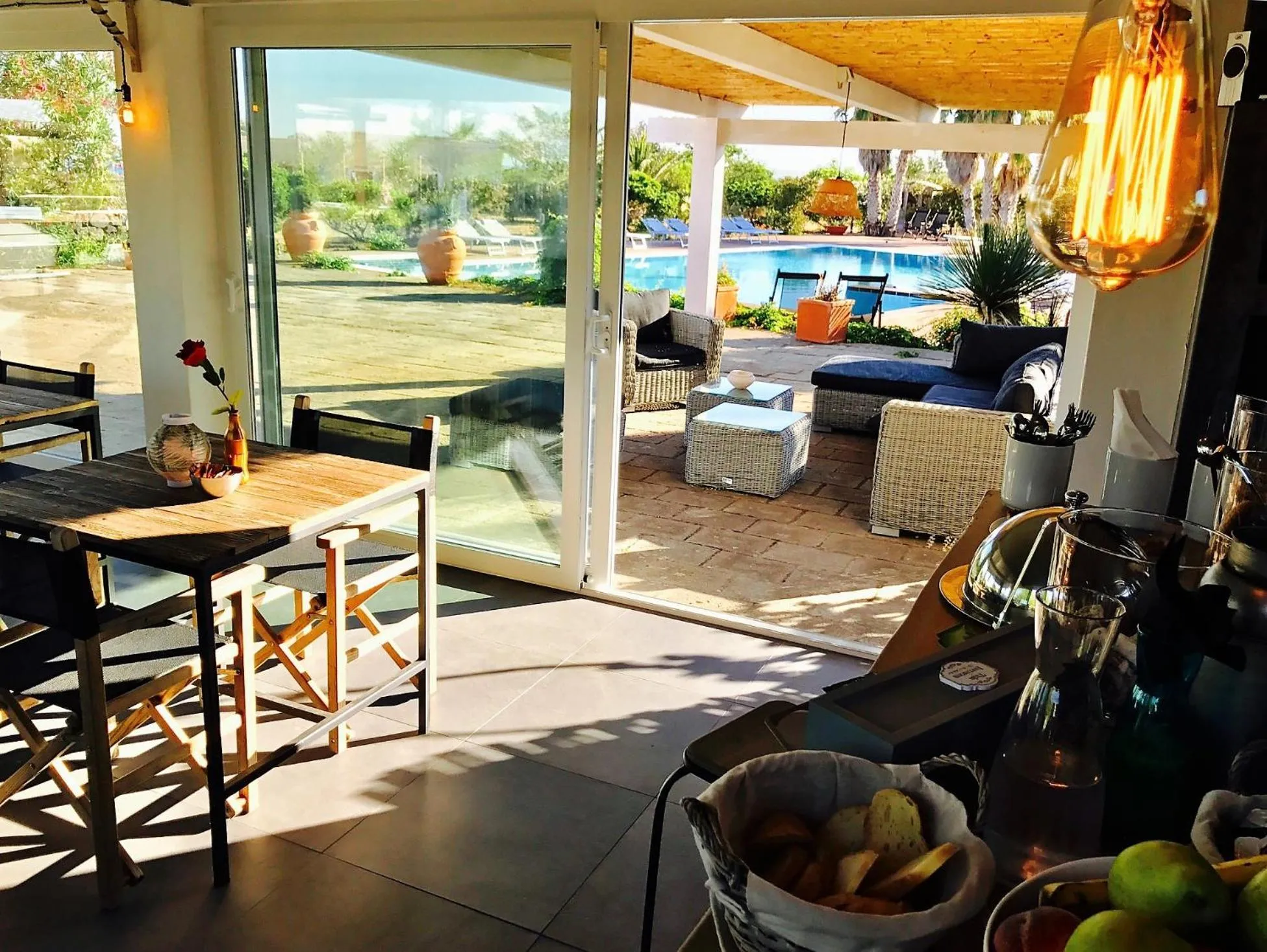 Communal kitchen in Le Lanterne Resort
