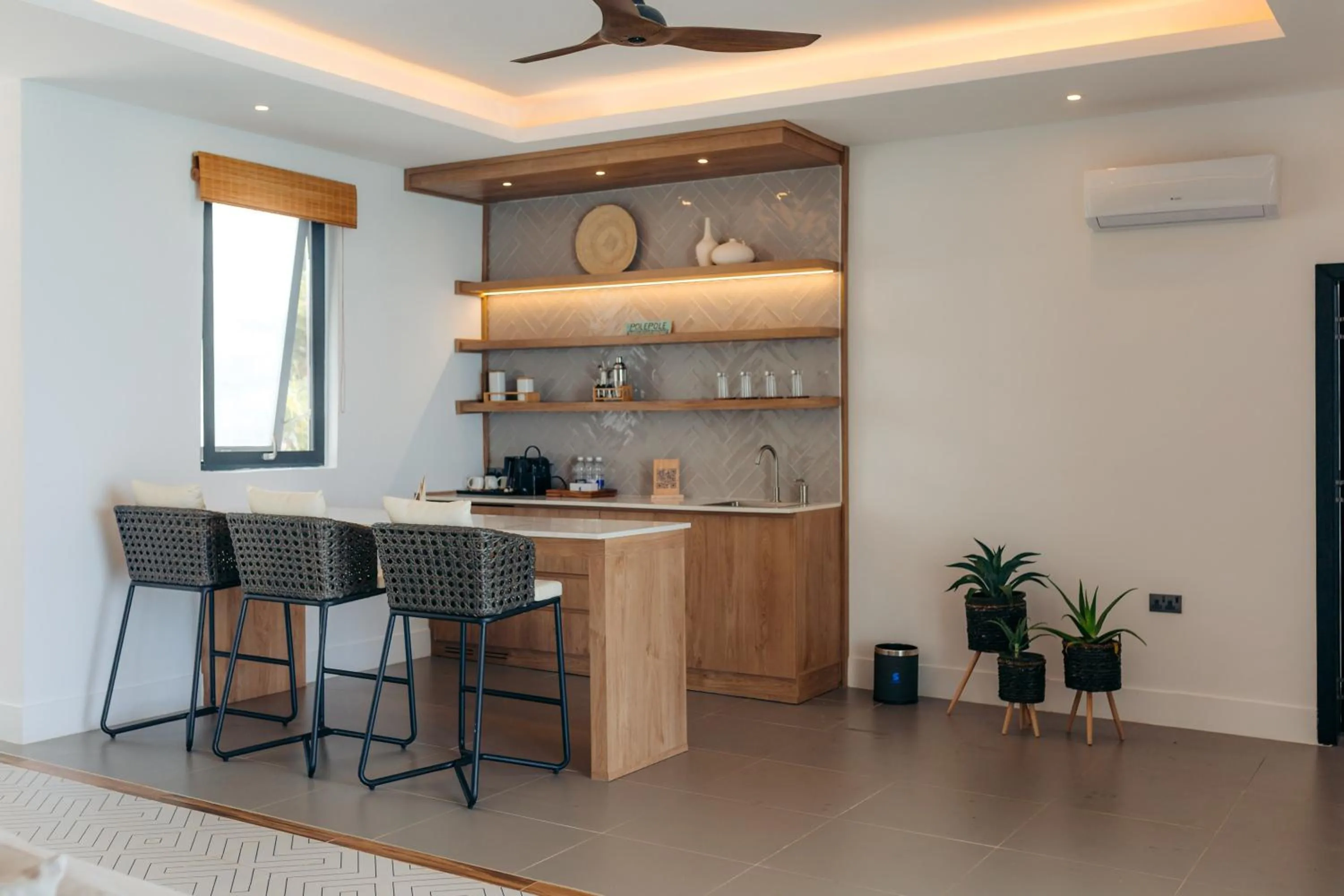 Kitchen or kitchenette in Safira Blu Luxury Resort & Villas