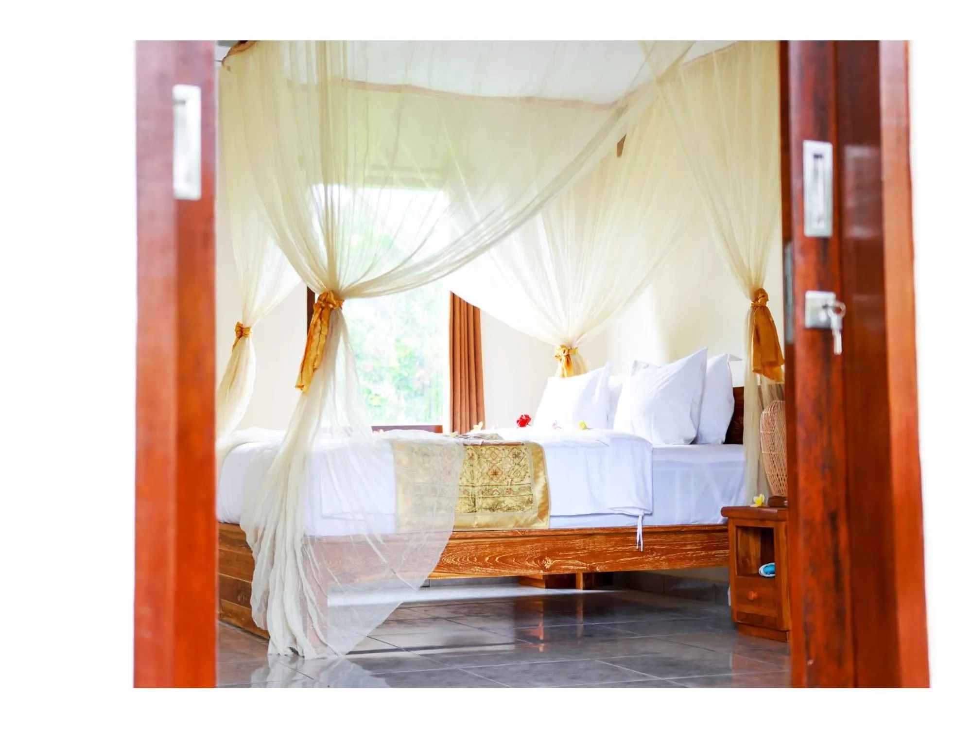 Bed in Gongwi Cottages Sidemen