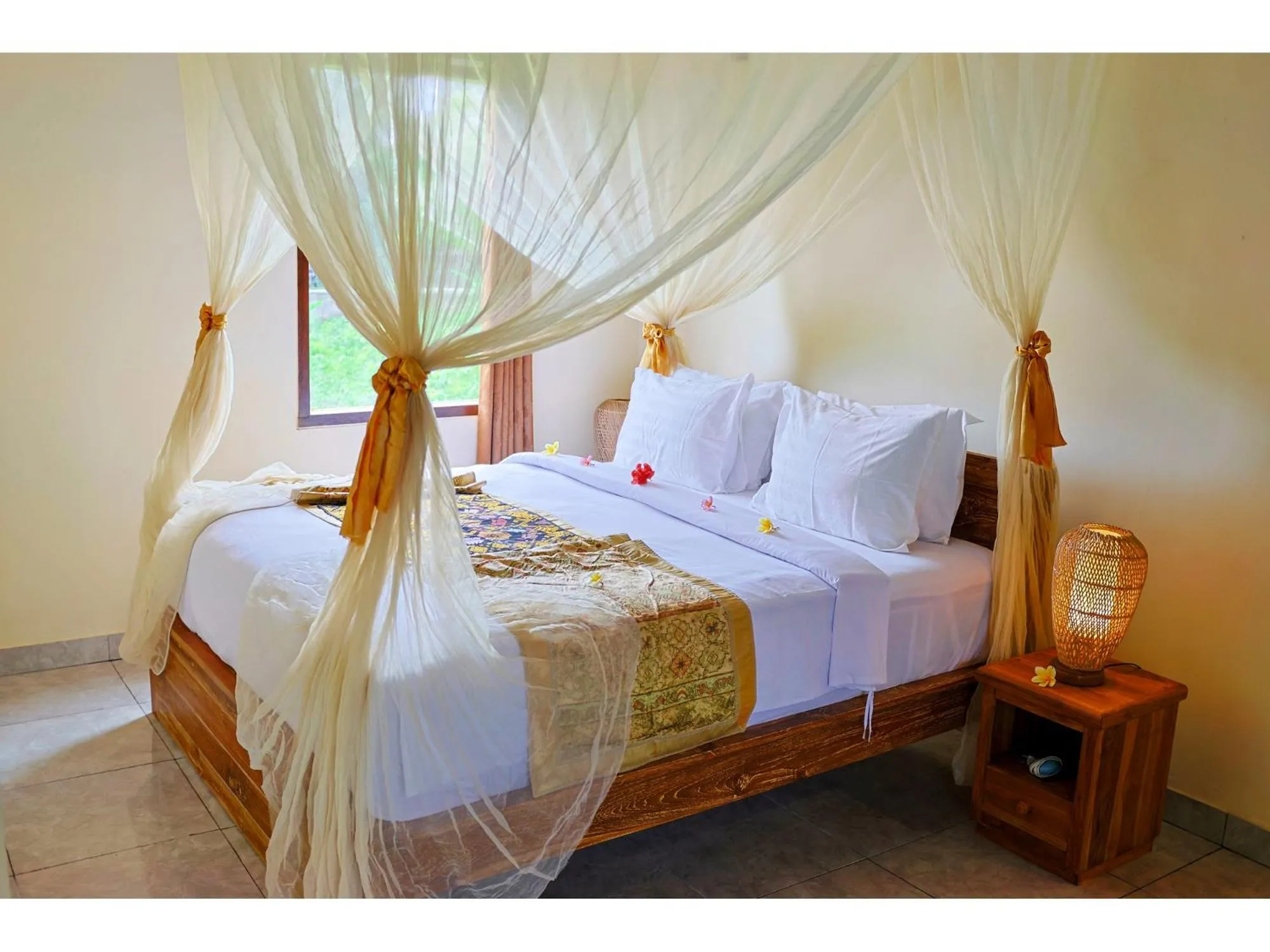 Bed in Gongwi Cottages Sidemen