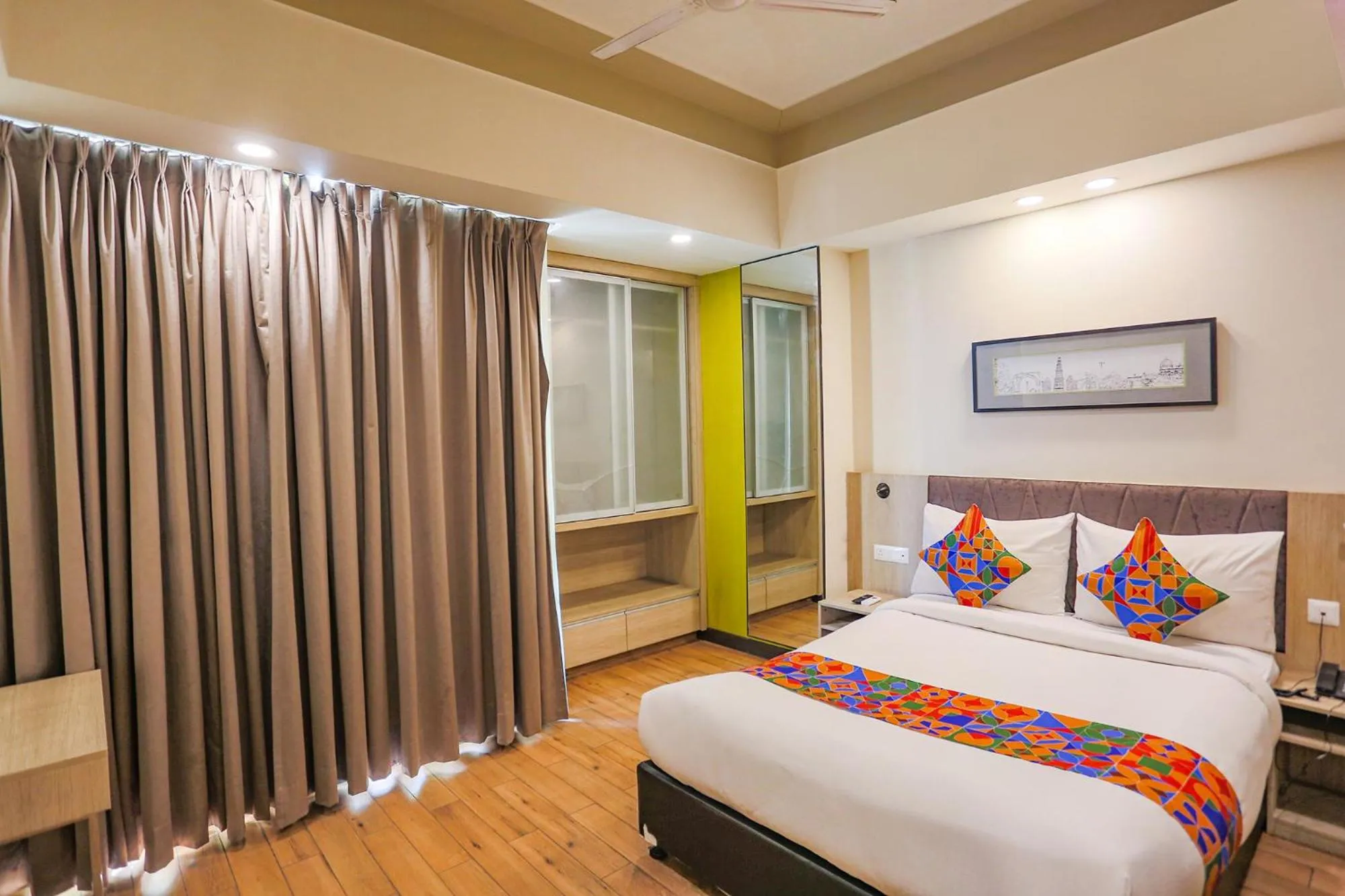 Bedroom, Bed in FabHotel Sapphire 83, Manesar, Gurgaon