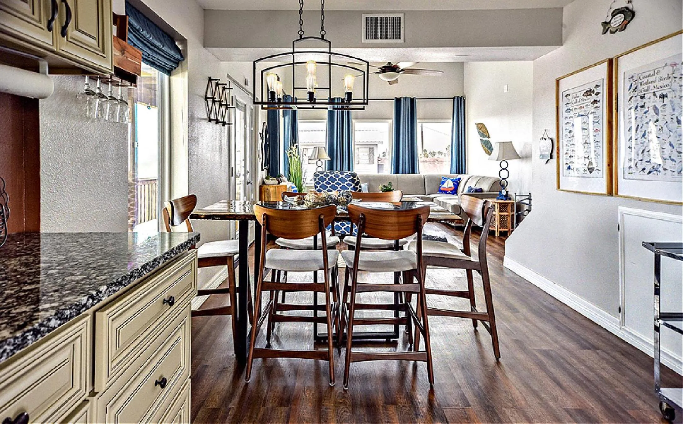 Living room in Bay Front Home with Spectacular Sunrise Views