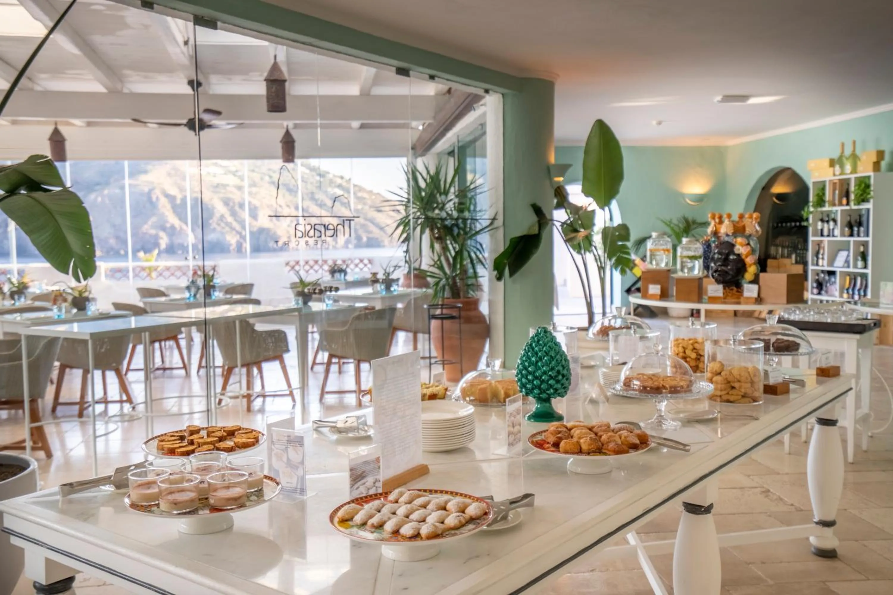 Buffet breakfast in Therasia Resort Sea and SPA - The Leading Hotels of the World