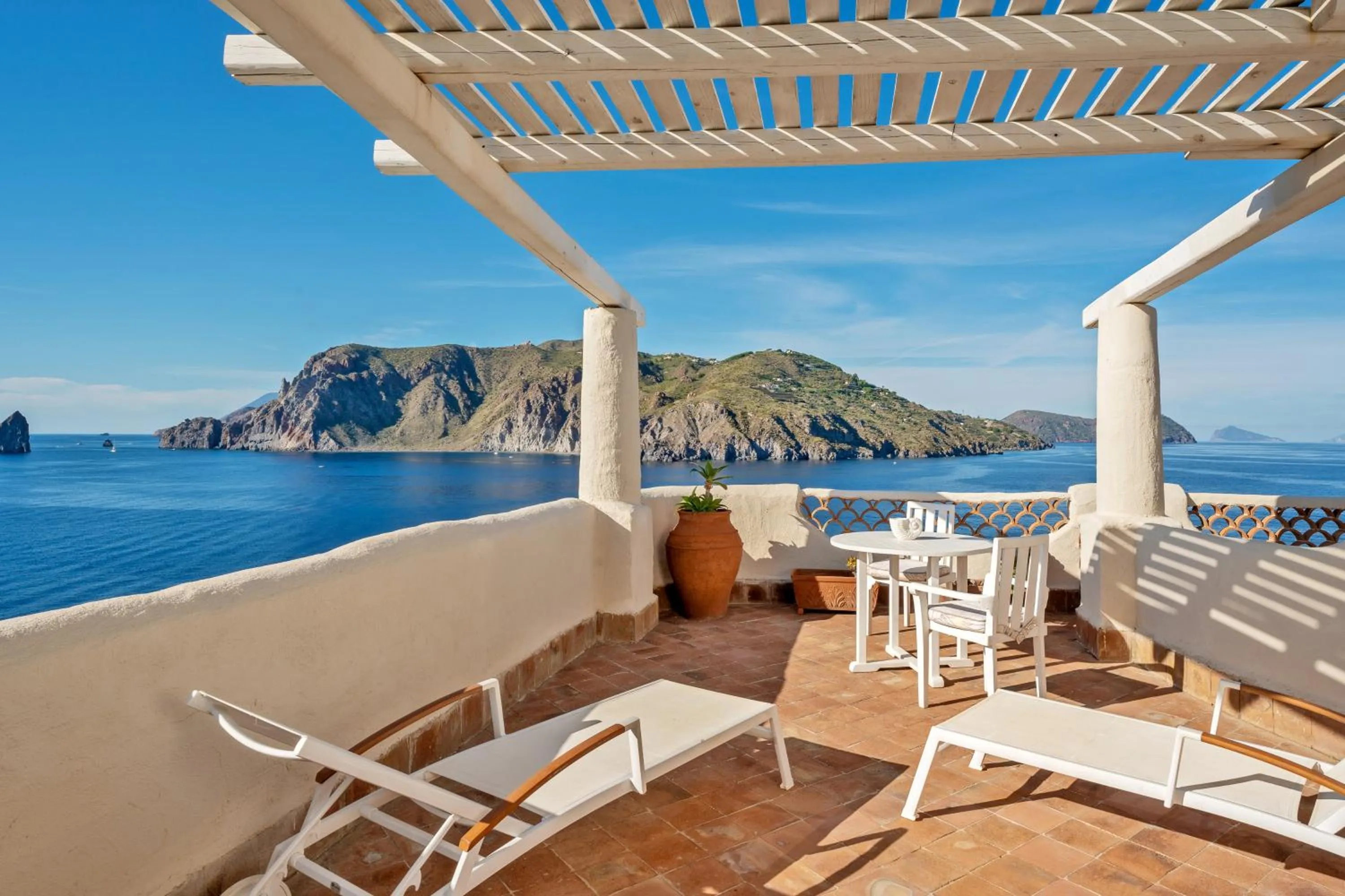 Balcony/Terrace in Therasia Resort Sea and SPA - The Leading Hotels of the World