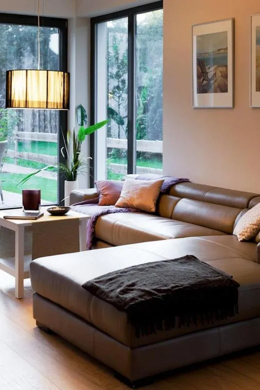 Living room in FW Huflattich - Sauna, Kamin & Terrasse