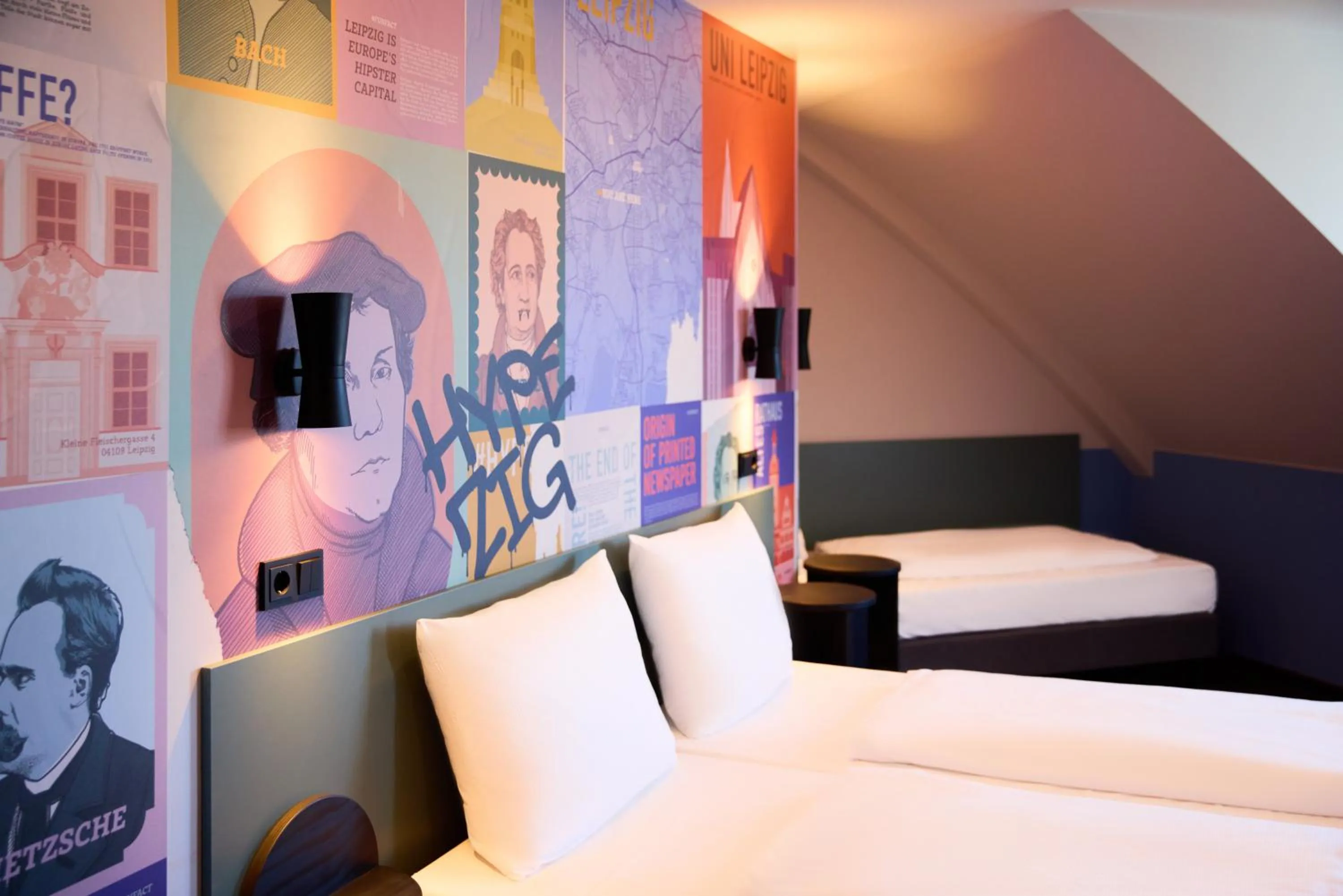 Bed in McDreams Hotel Leipzig