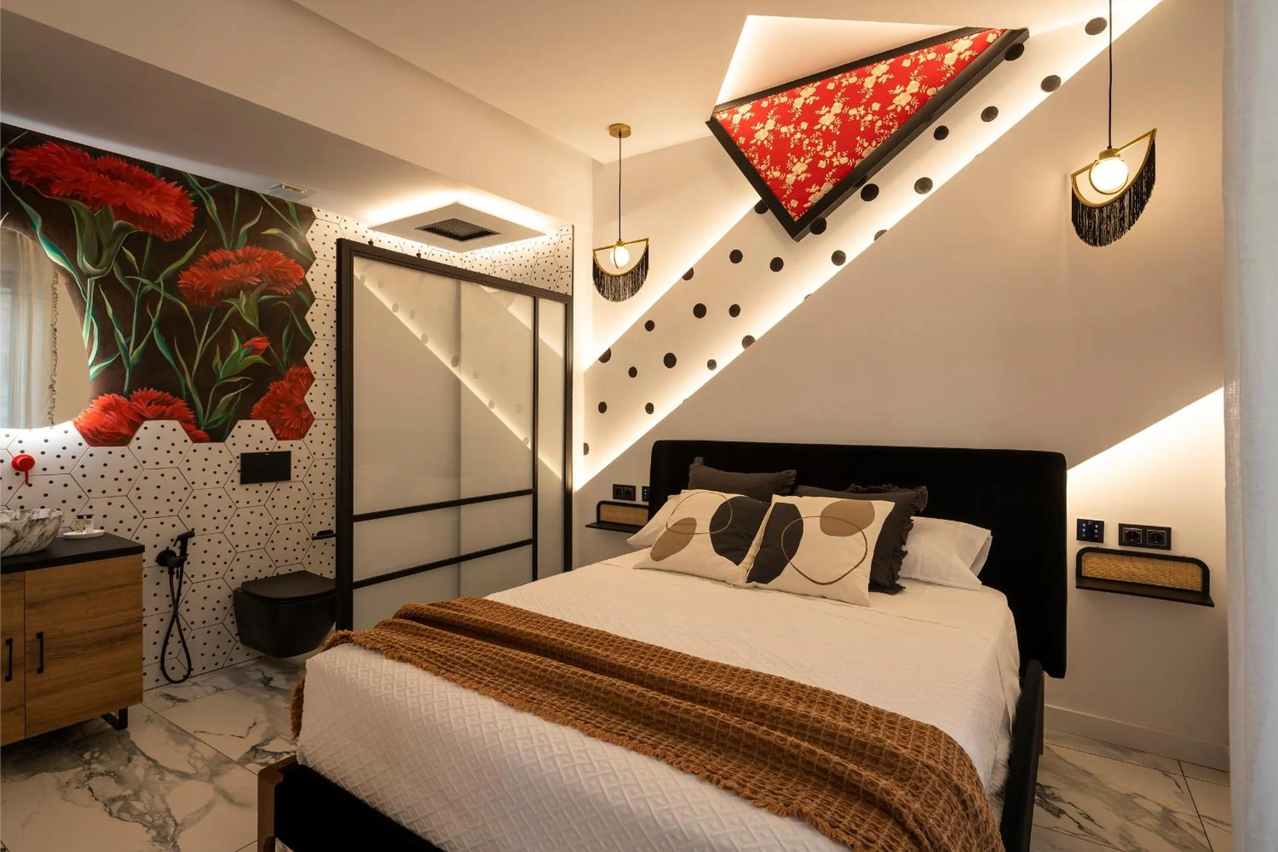 Bathroom, Bed in Palatina Concept Suites