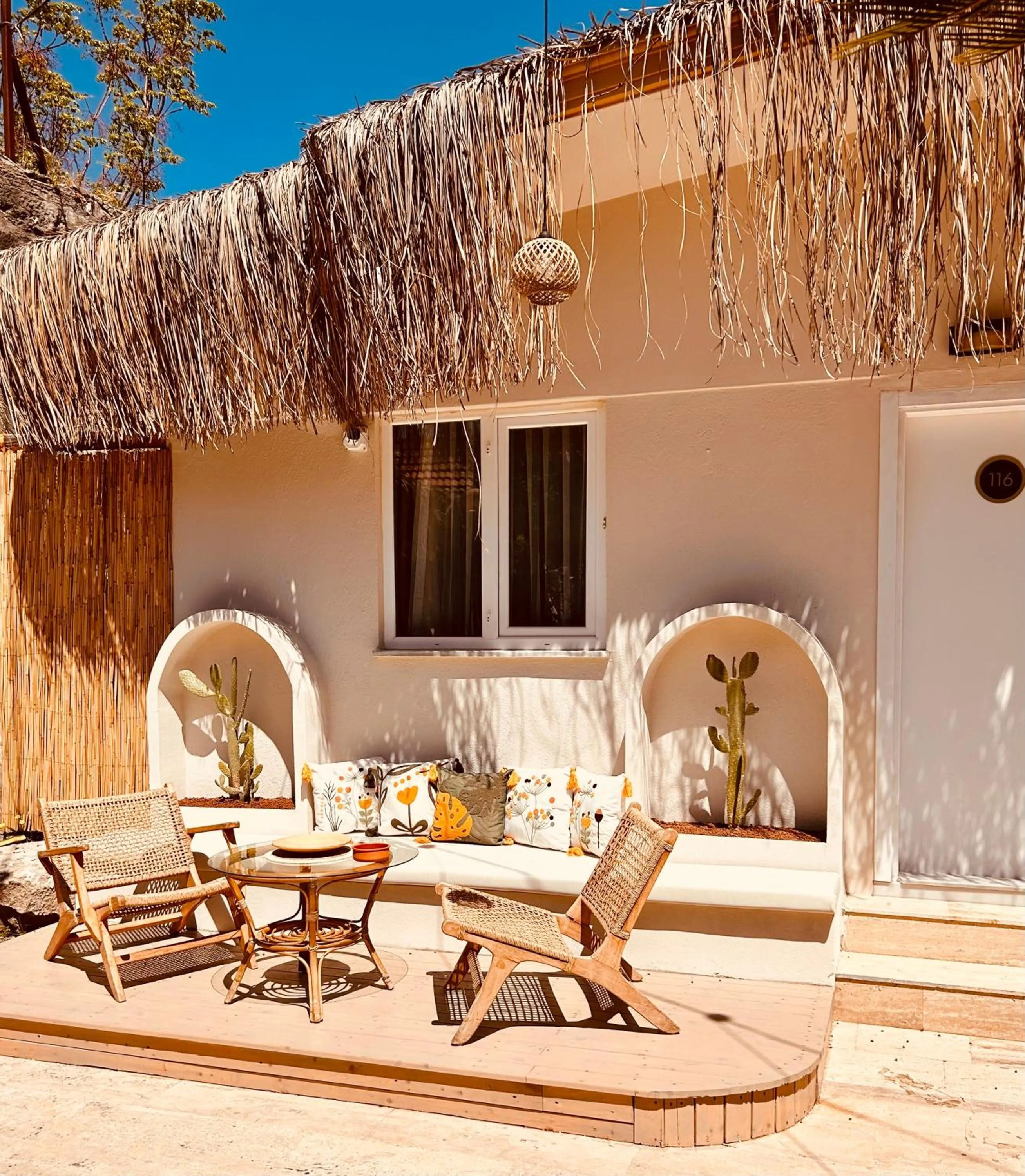 Patio in Kalia Beach Hotel Side Ex Kale Motel