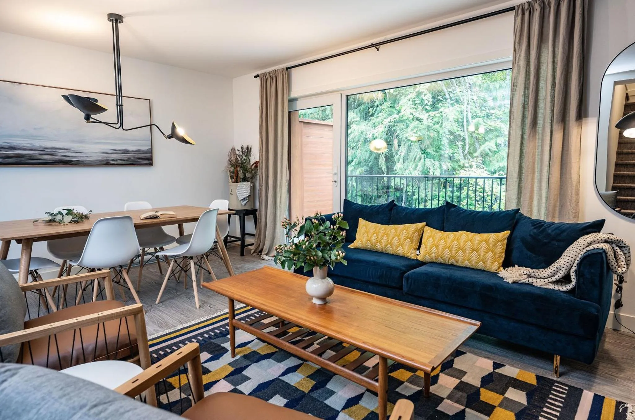 Living room in Revelation Retreat by Revelstoke Vacations