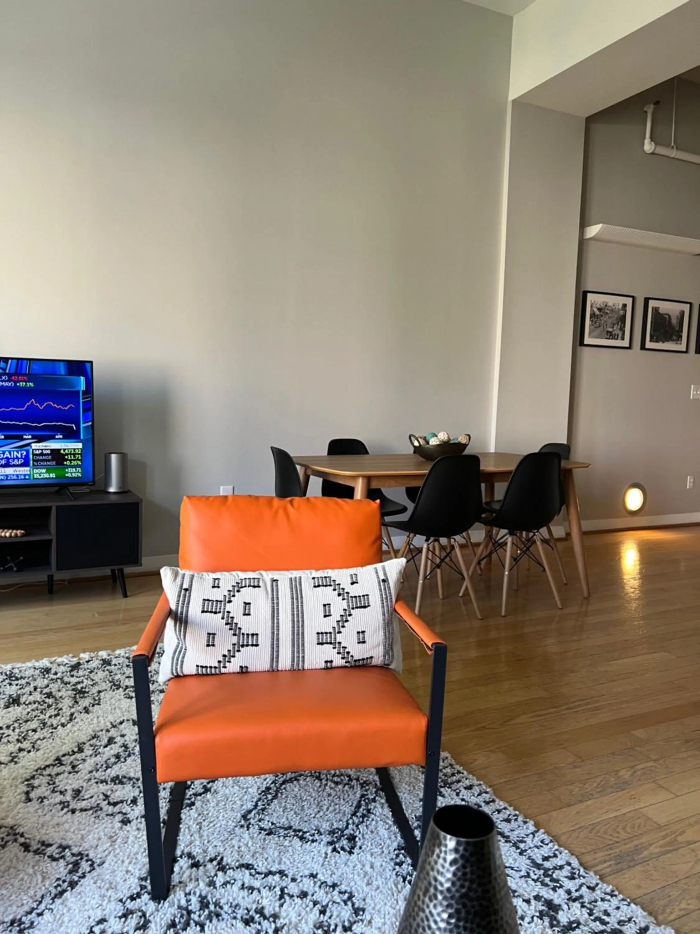 Living room in Downtown Norfolk Loft