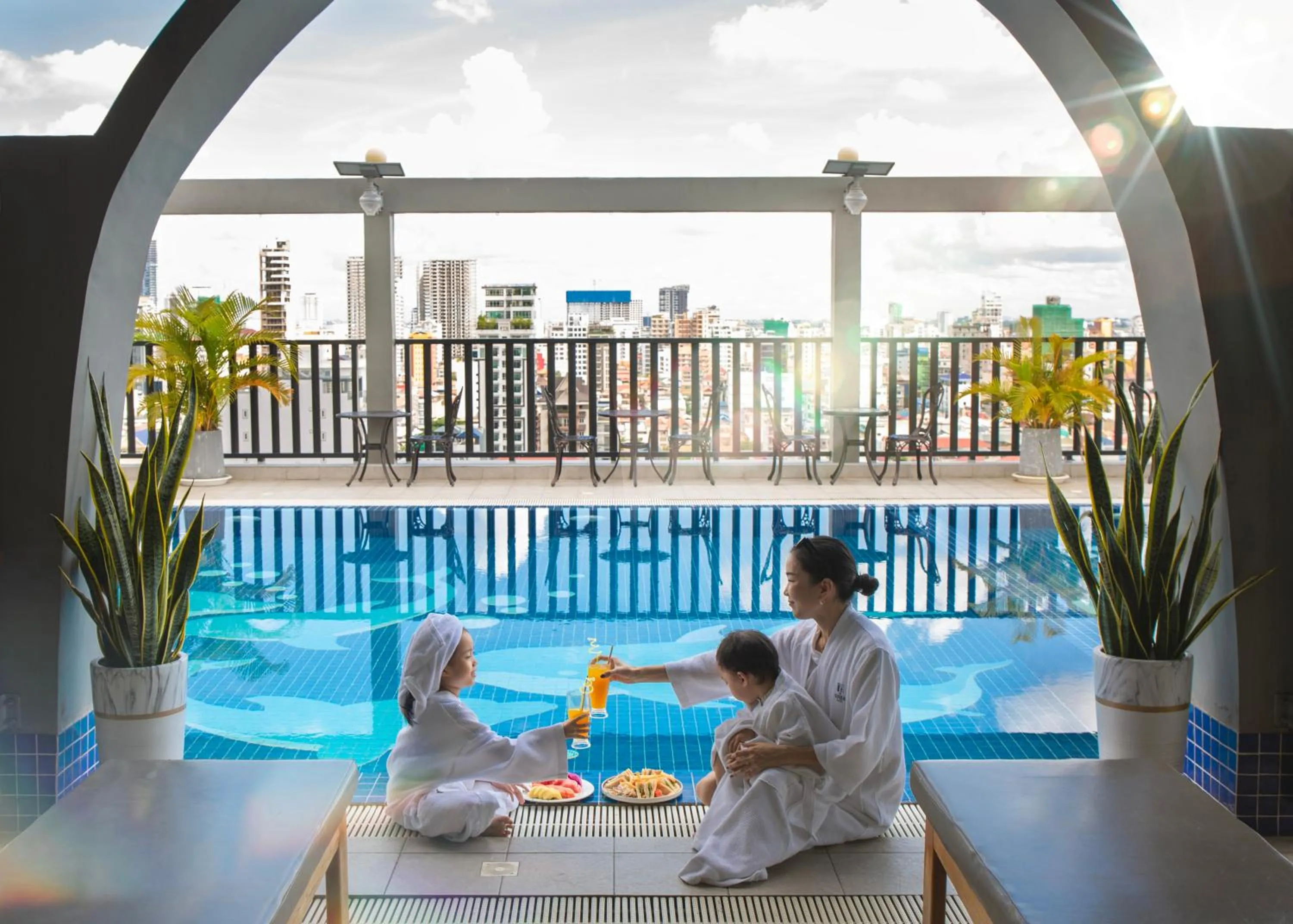 Pool view in The ONRA Hotel