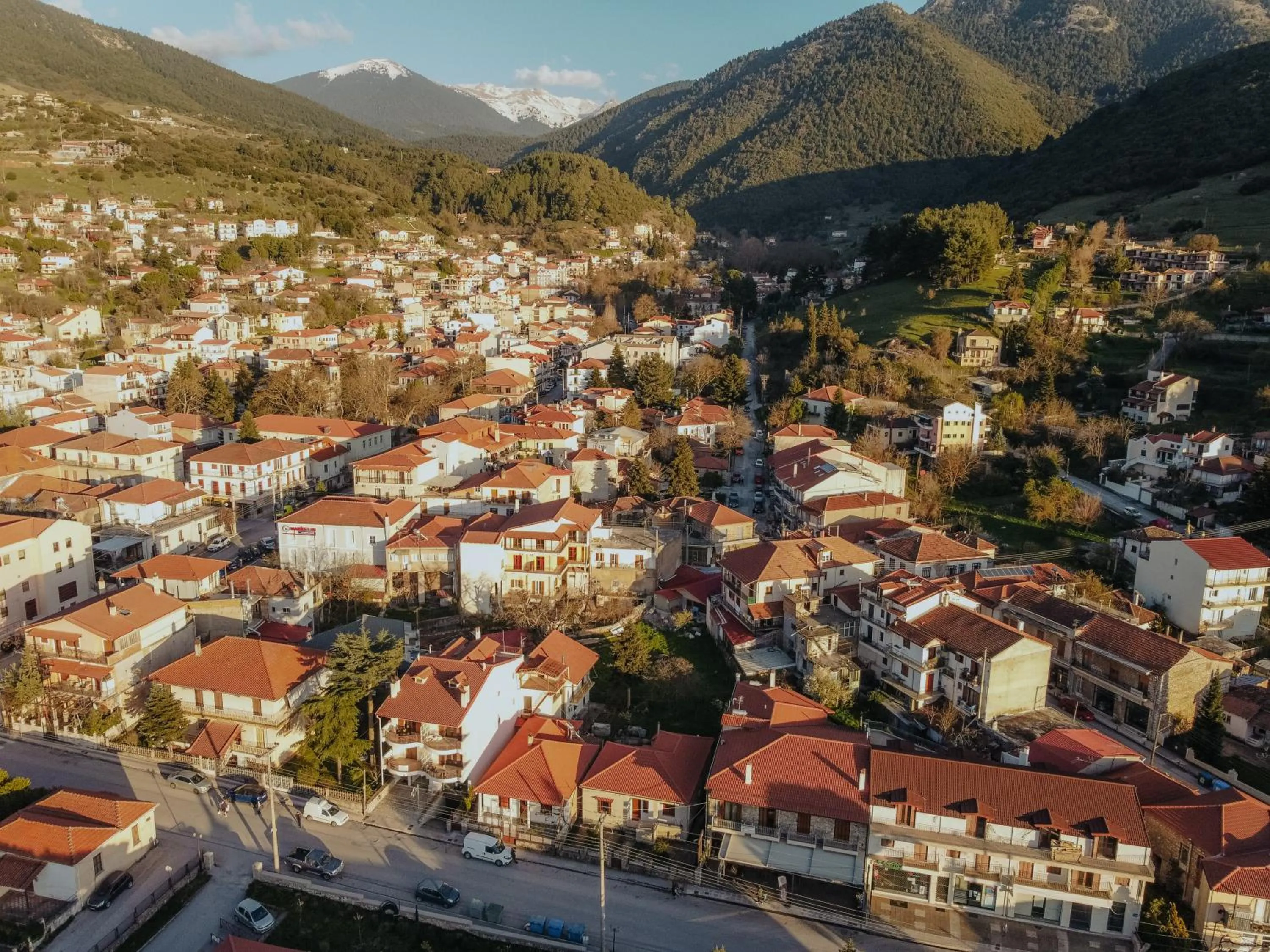 Bird's eye view in Kalavrita downtown 3 bedrm house for 6 pers by MPS