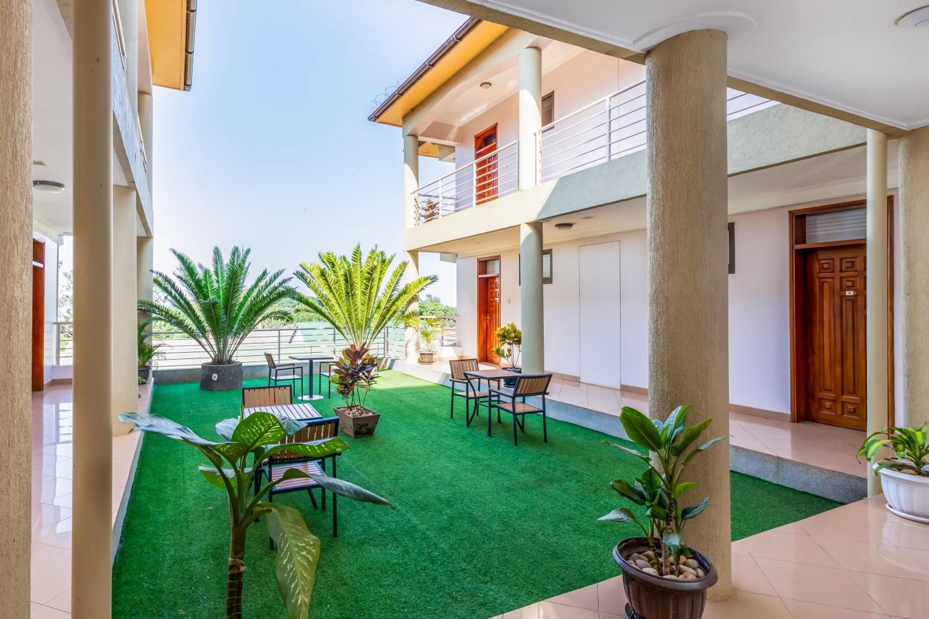 Patio in Entebbe Traveller's Hotel